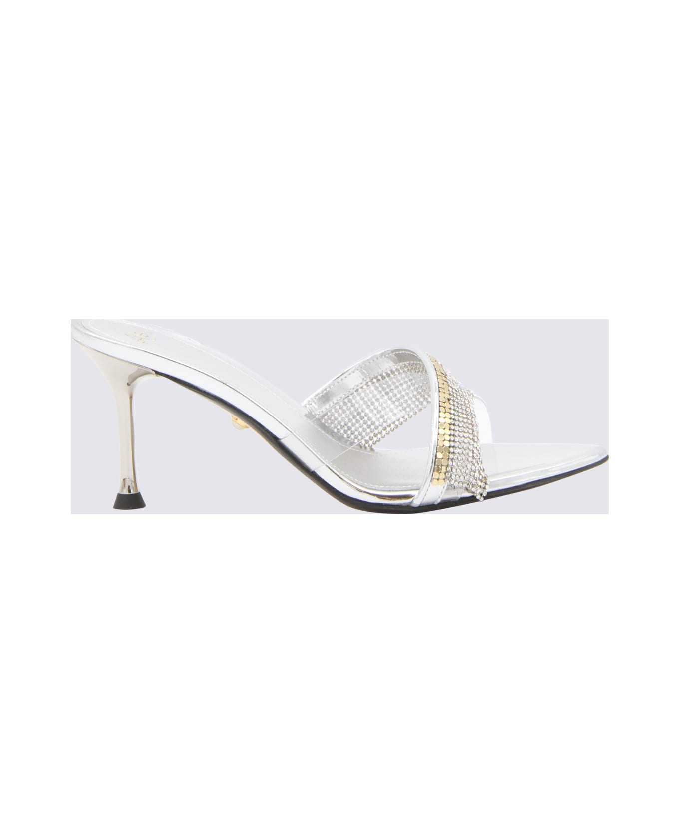 Alevì Silver Leather And Metal Vegas Sandals - Silver