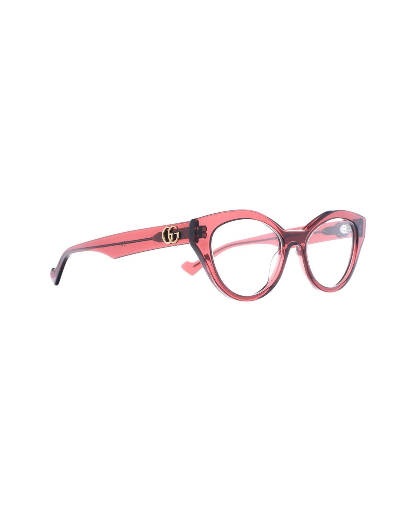 Gucci Eyewear Cat Eye Frame Glasses - 003 burgundy burgundy tra