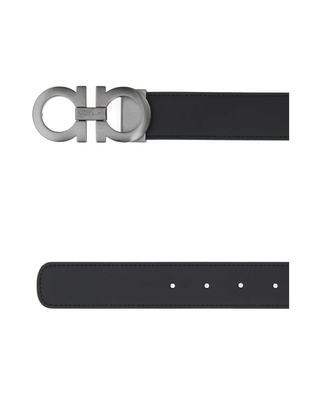 Ferragamo Black Leather Reversible Belt - NERHIC