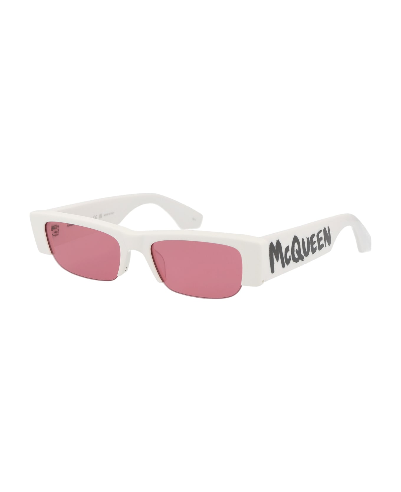 Alexander McQueen Eyewear Am0404s Sunglasses - 005 WHITE WHITE RED