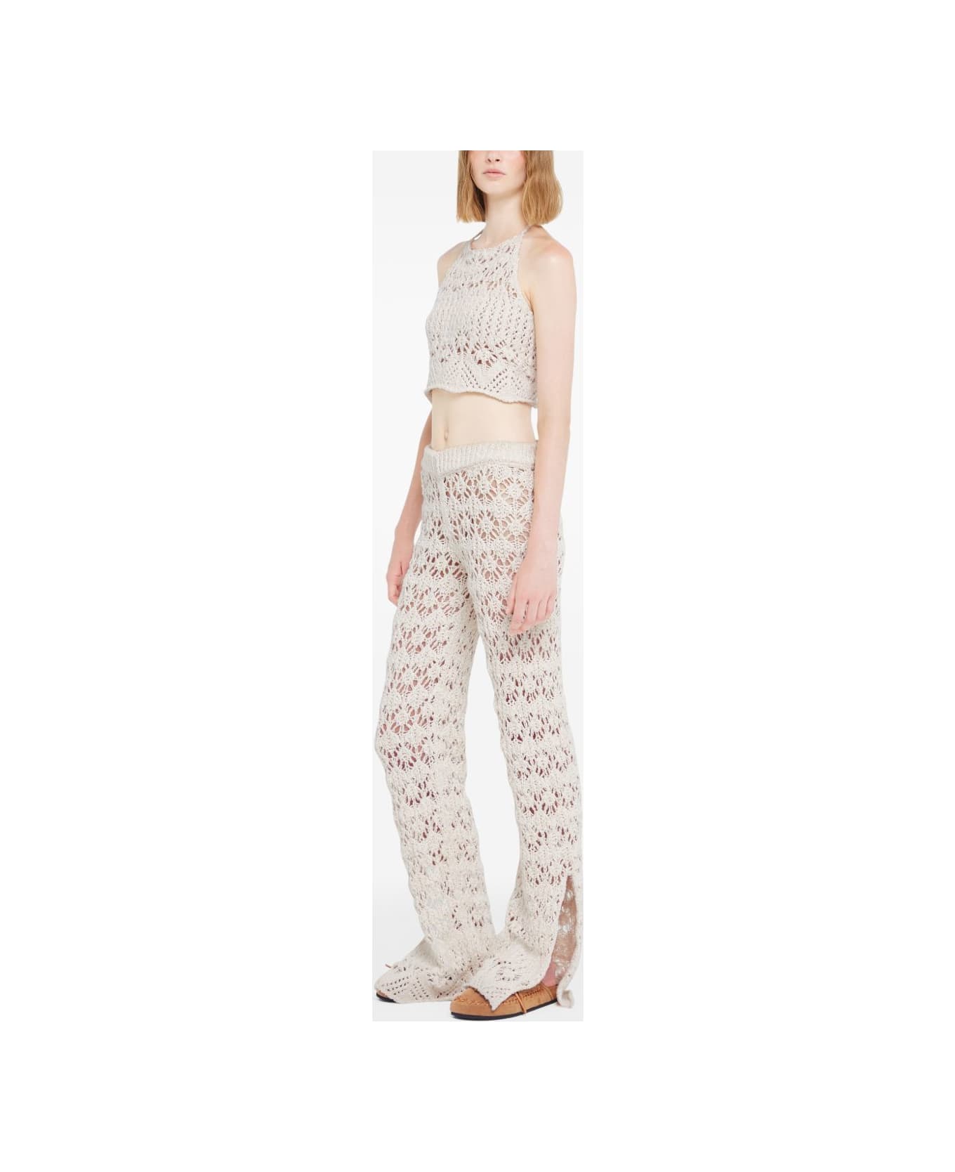 Alanui Lagoon Romance Cotton Trousers - Cream