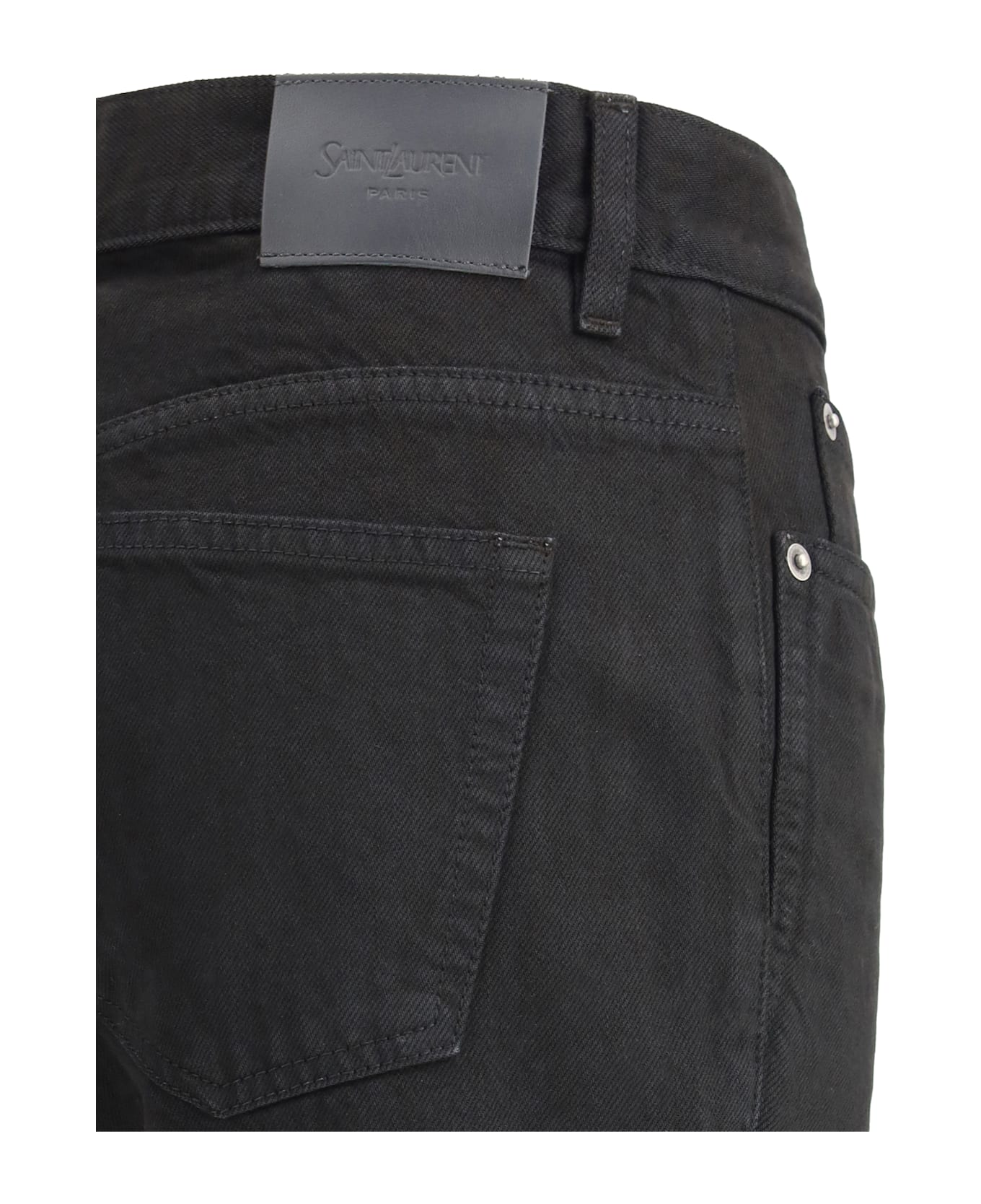 Saint Laurent Nico Jeans In Berlin Denim - BLACK