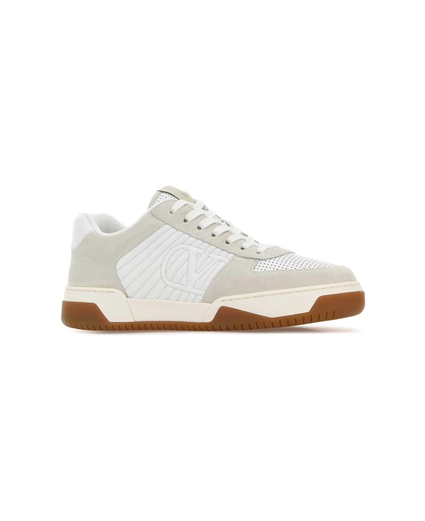 Valentino Garavani Two-tone Leather And Suede Sneakers - BIANCOBIANCOBIANCOBIAIVAMBRA