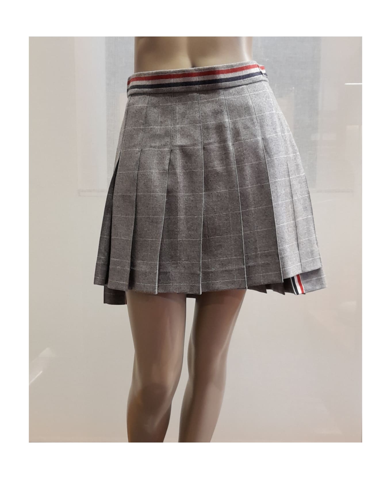 Thom Browne Pleated Flannel Skirt - grey スカート
