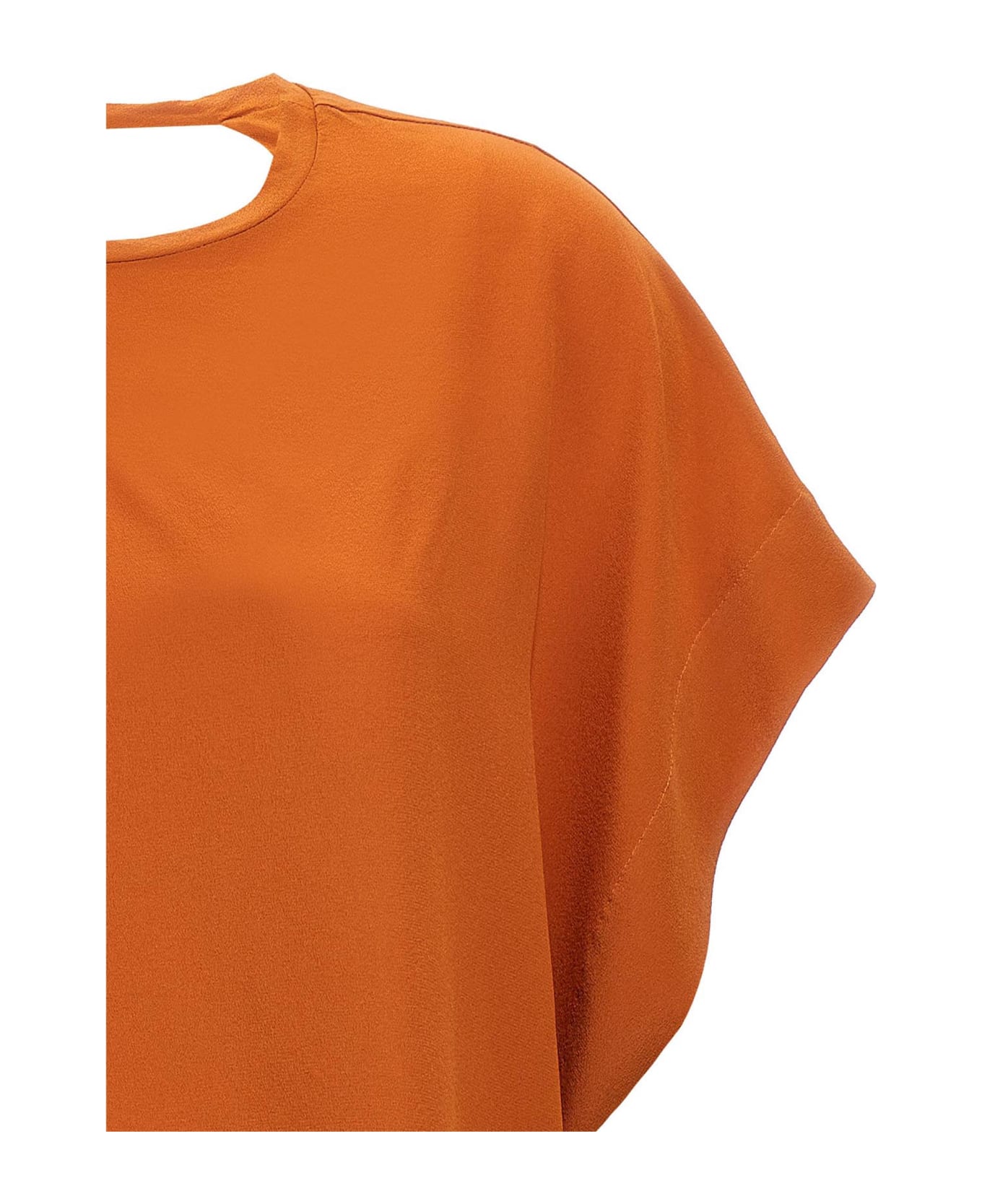 (nude) Silk Bloshirt - Orange