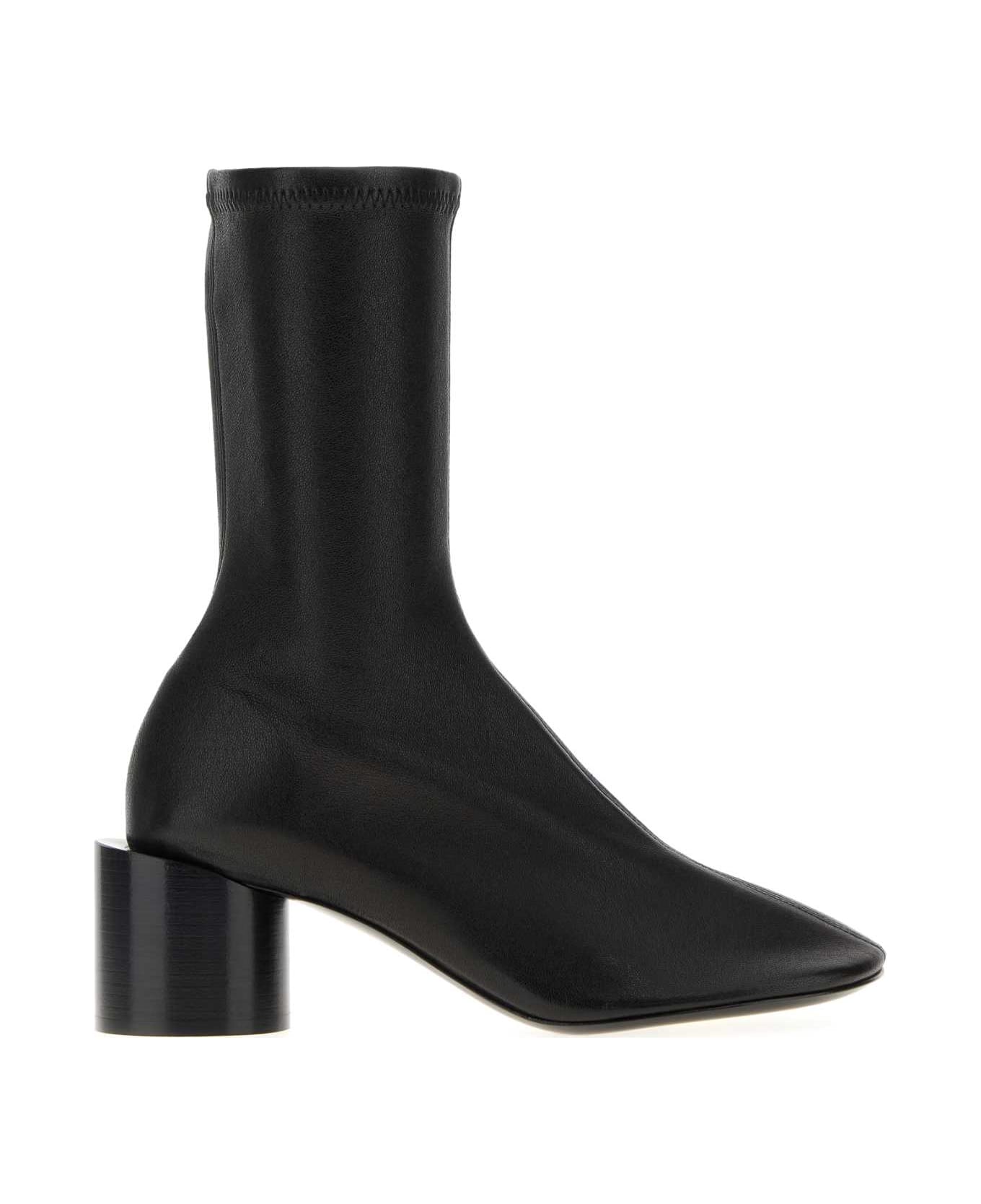Jil Sander Black Leather Ankle Boots - BLACK