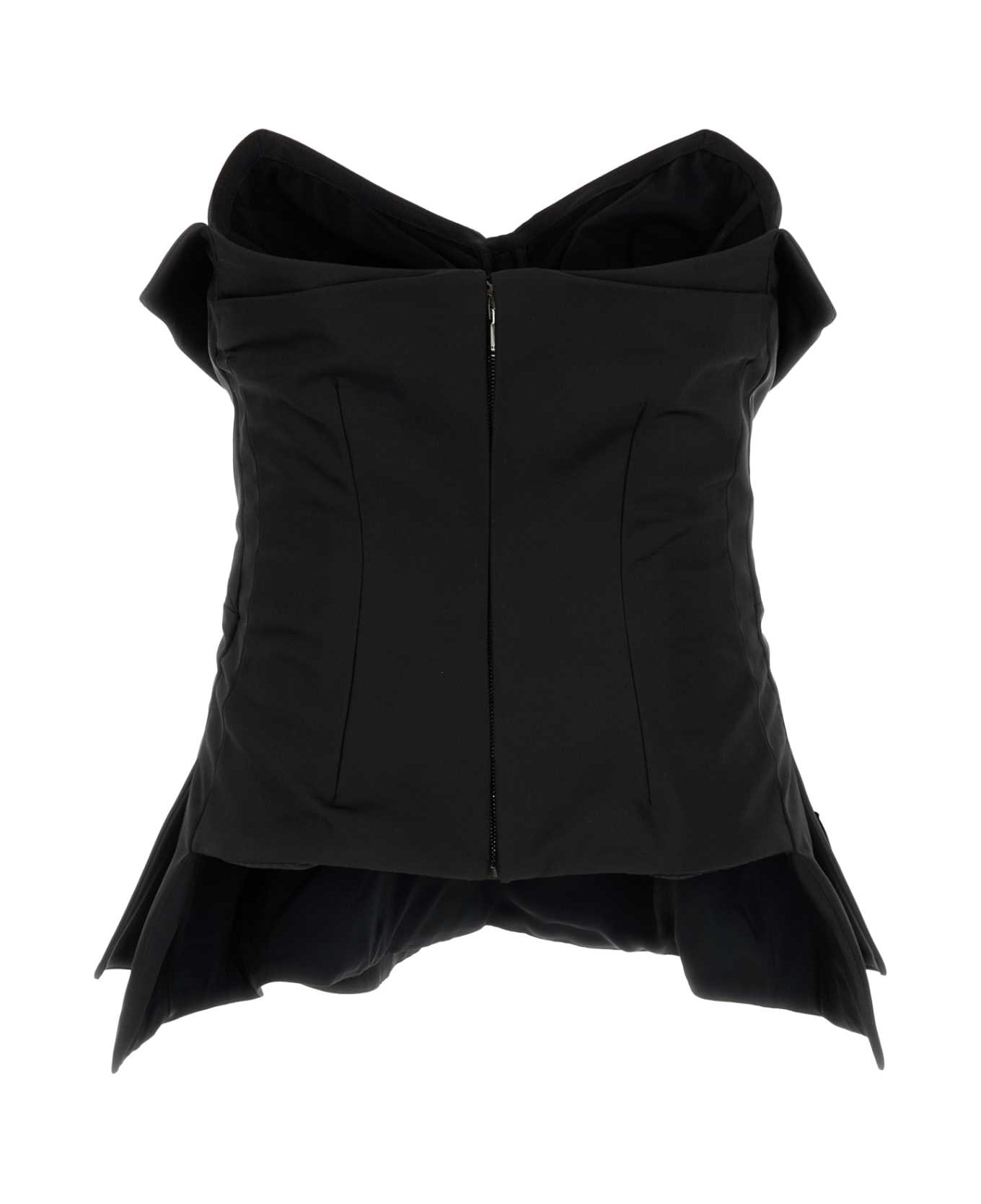 Alexander McQueen Black Satin Top - Black