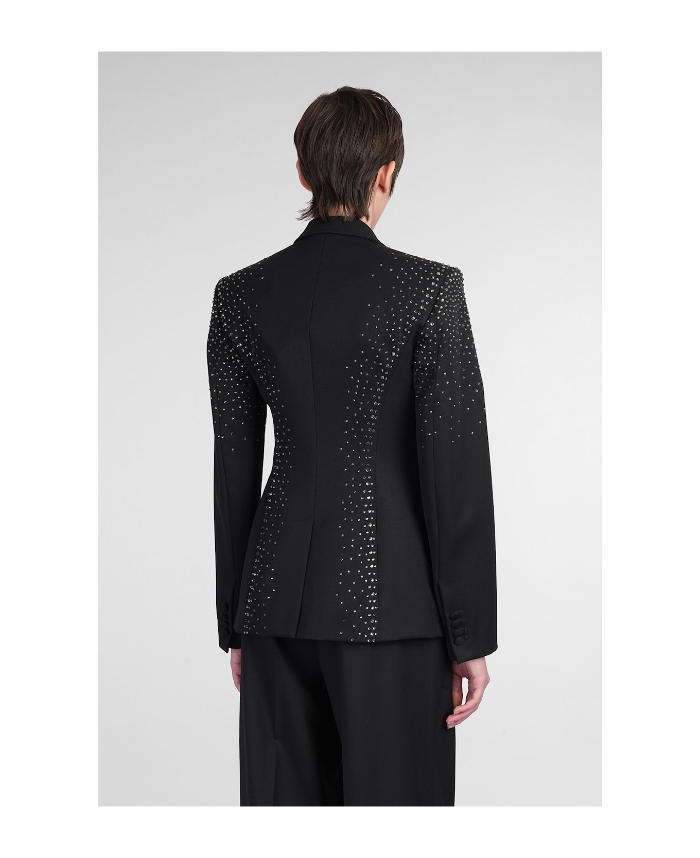 The Attico Blazer In Black Wool - black