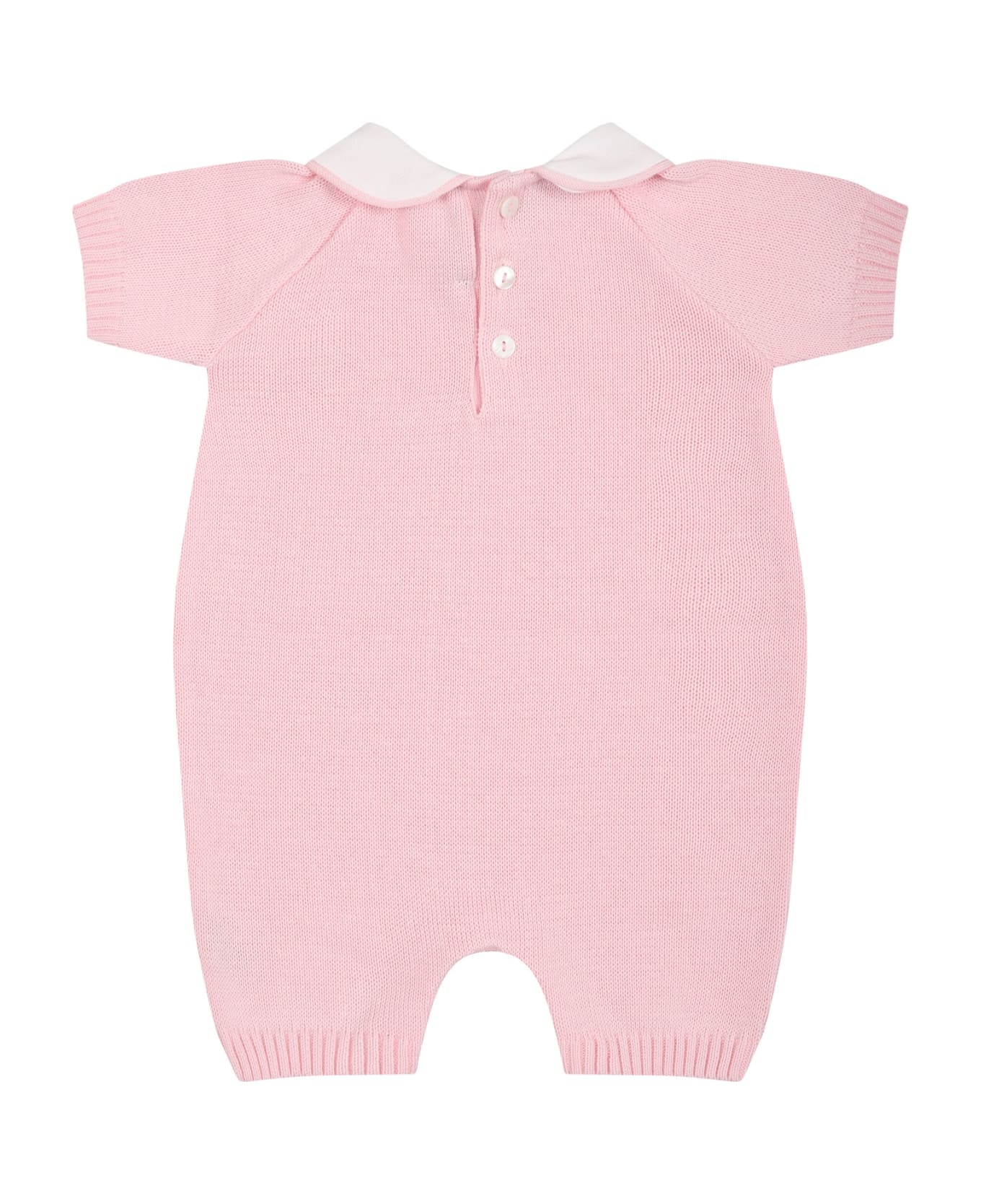 Little Bear Pink Romper For Baby Girl - Pink