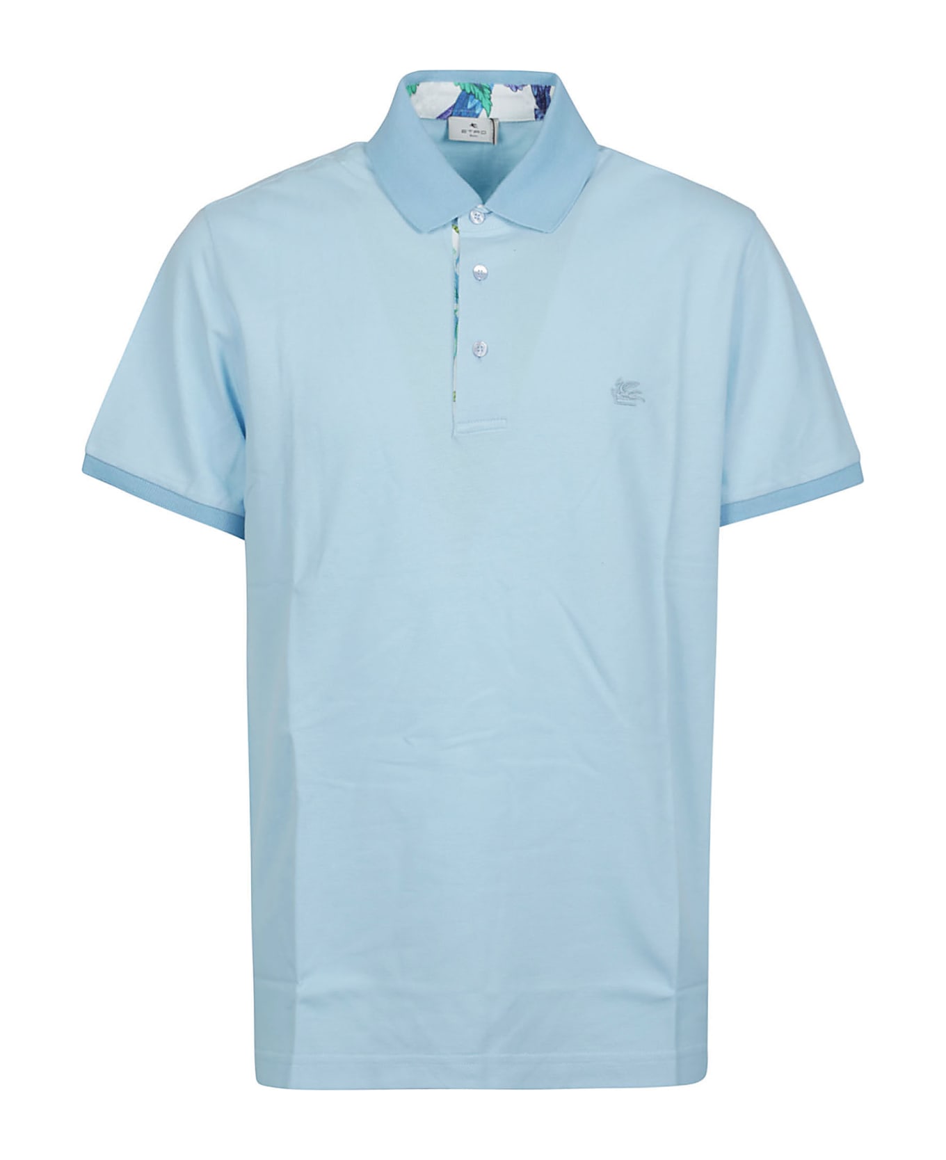 Etro Roma Short Sleeve Polo Shirt - Azzurro