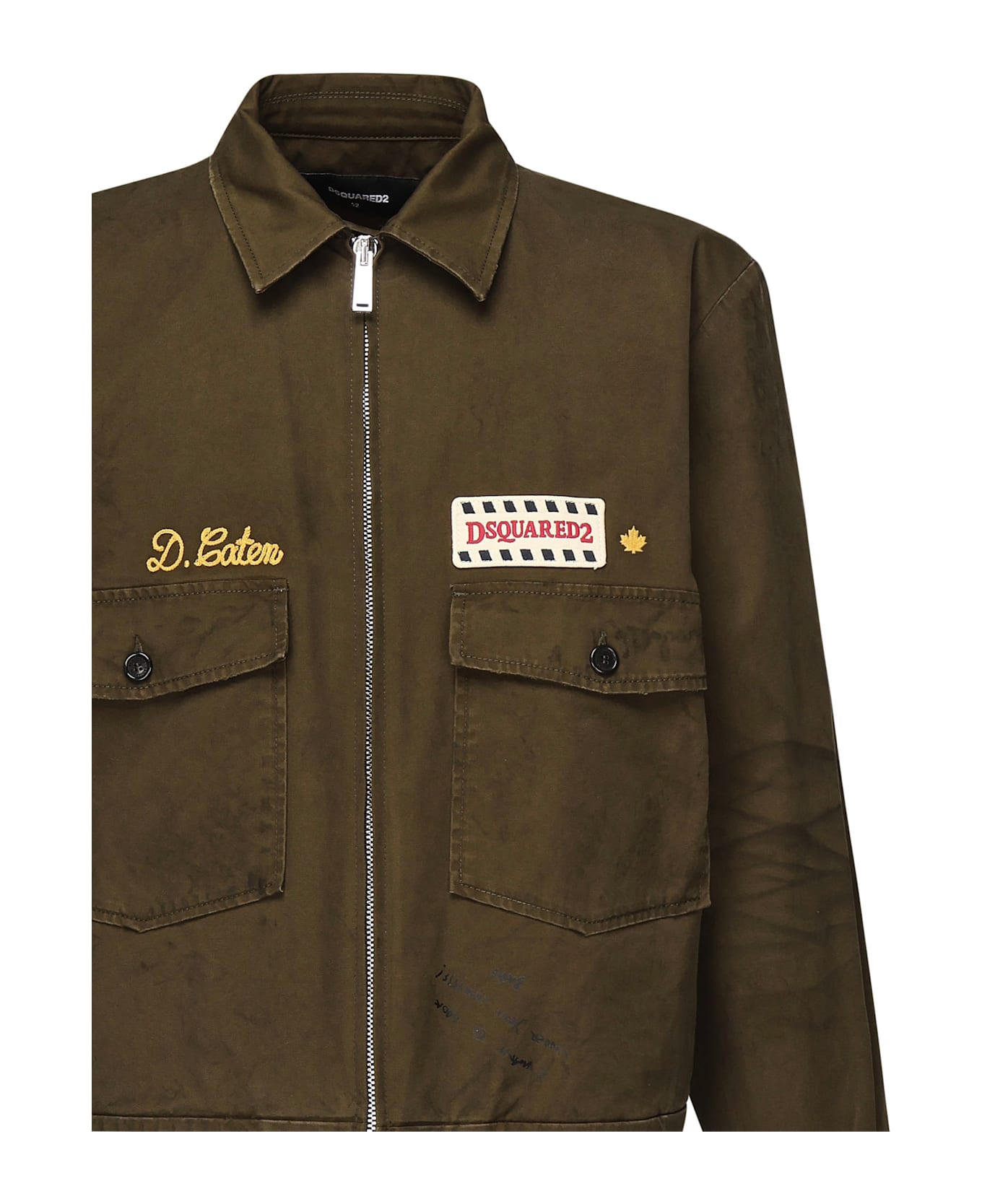 Dsquared2 Zip-up Jacket With Logo - MILITARY GREEN