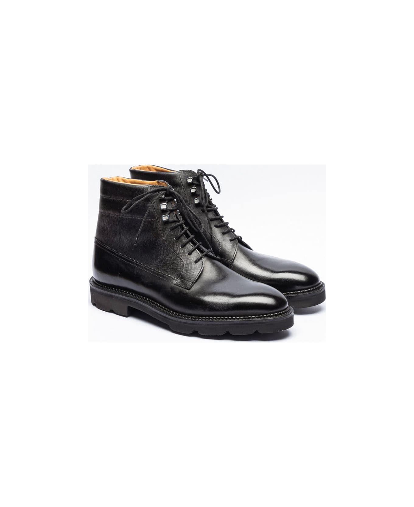 John Lobb Alder Pd Black Museum Caviar Calf Derby Boot - Nero