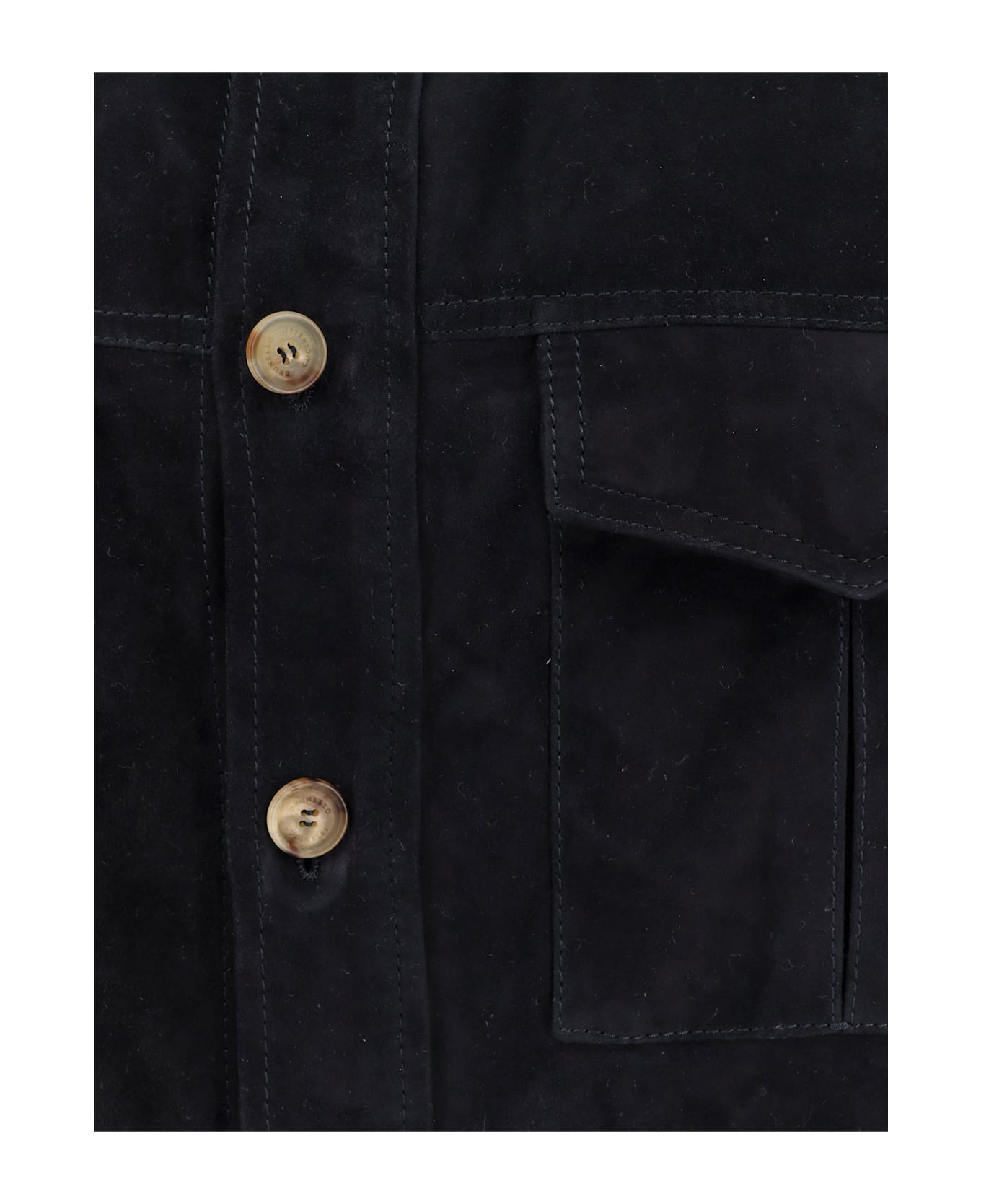Brunello Cucinelli Leather Jacket - Blue