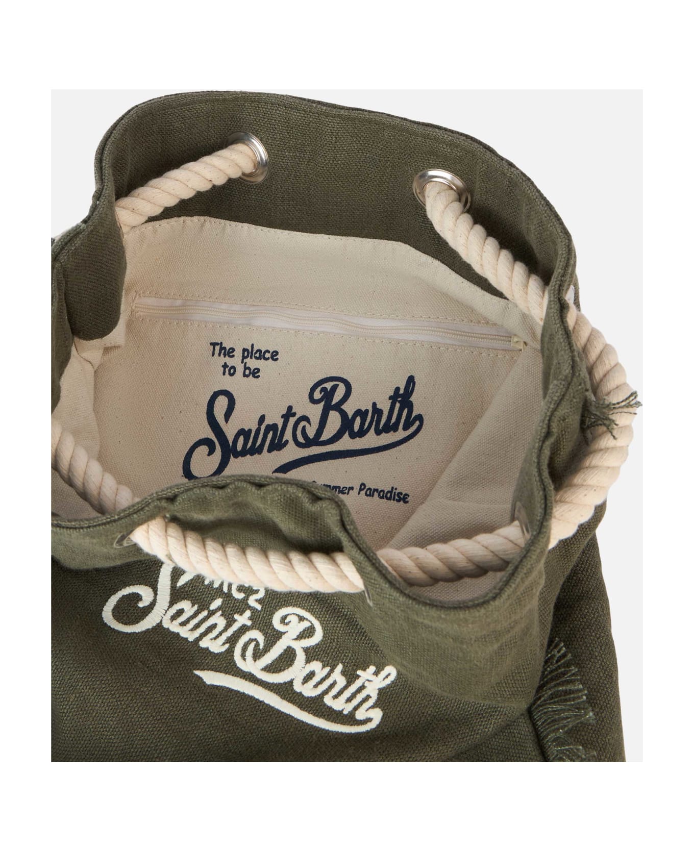 MC2 Saint Barth Green Boat Linen Backpack - GREEN