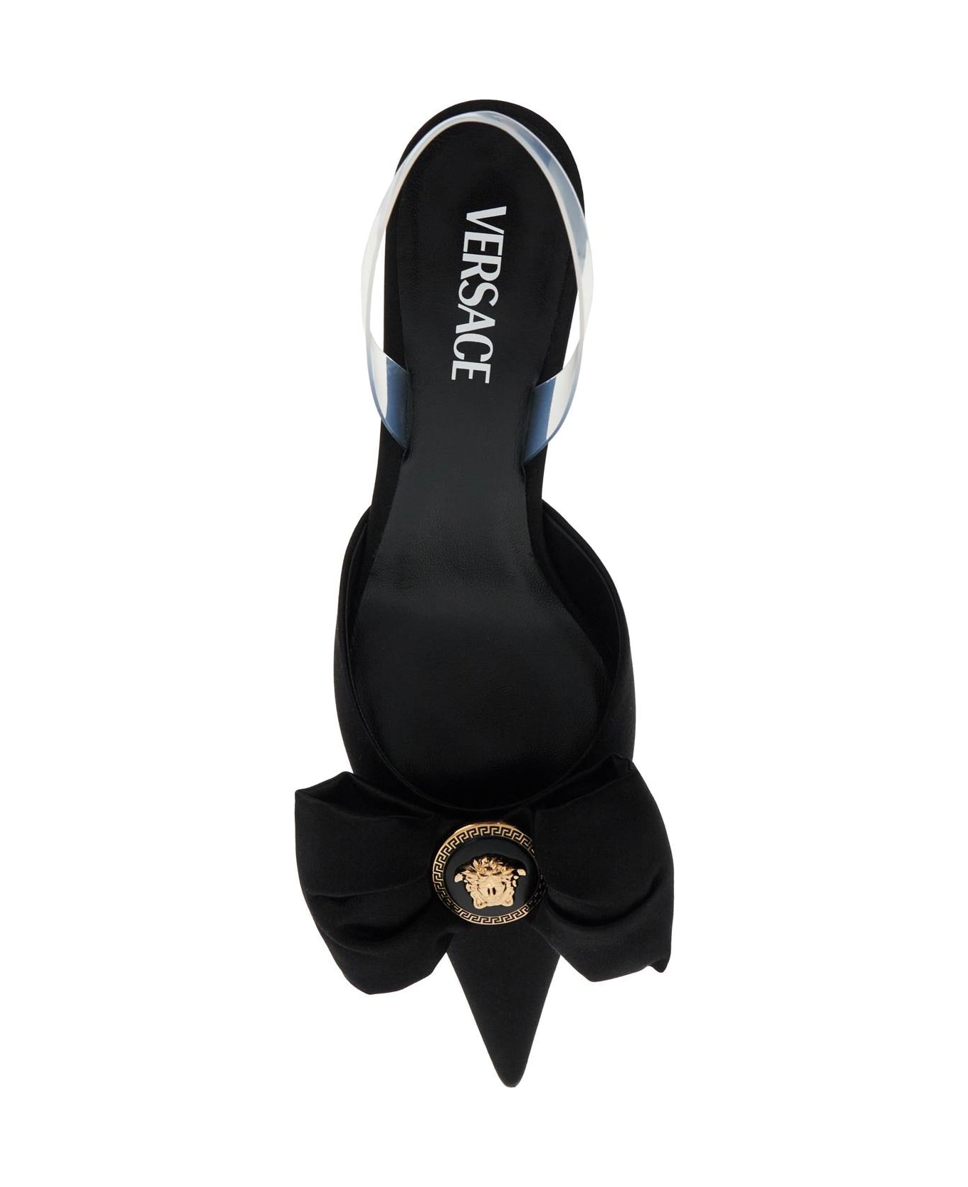 Versace Alia Satin Slingback Pumps - black