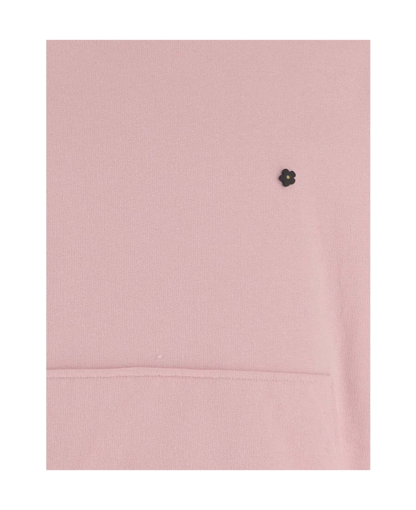 A Paper Kid Cotton Sweatshirt With Logo - Pink