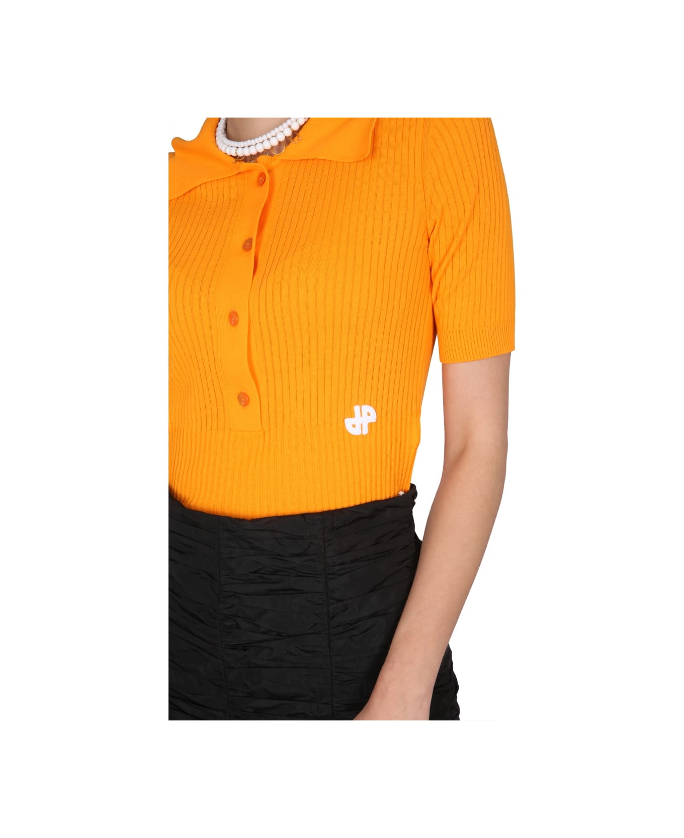 Patou Orange Cotton Polo Shirt - ORANGE