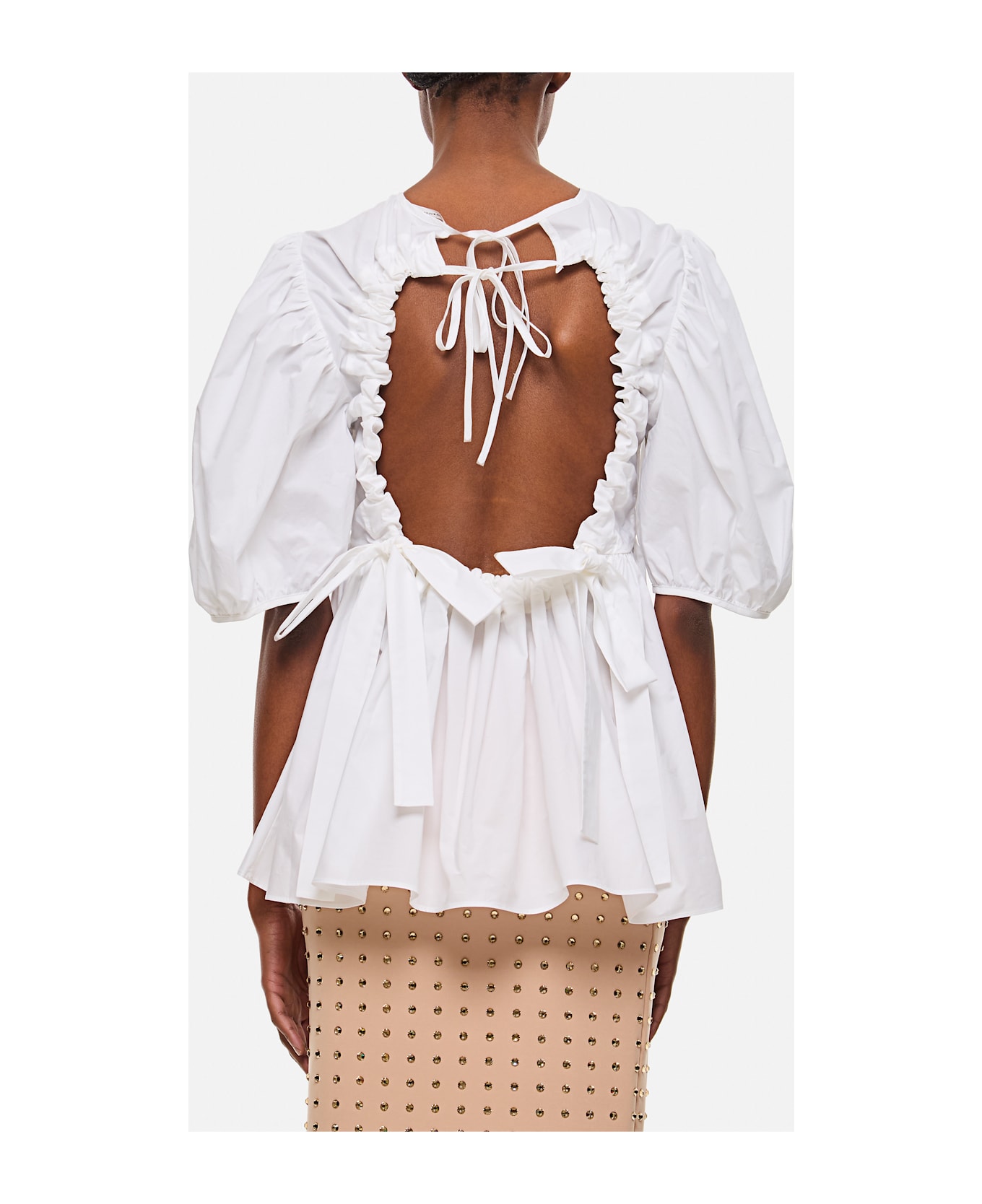 Cecilie Bahnsen Anisha Top Cotton White - White