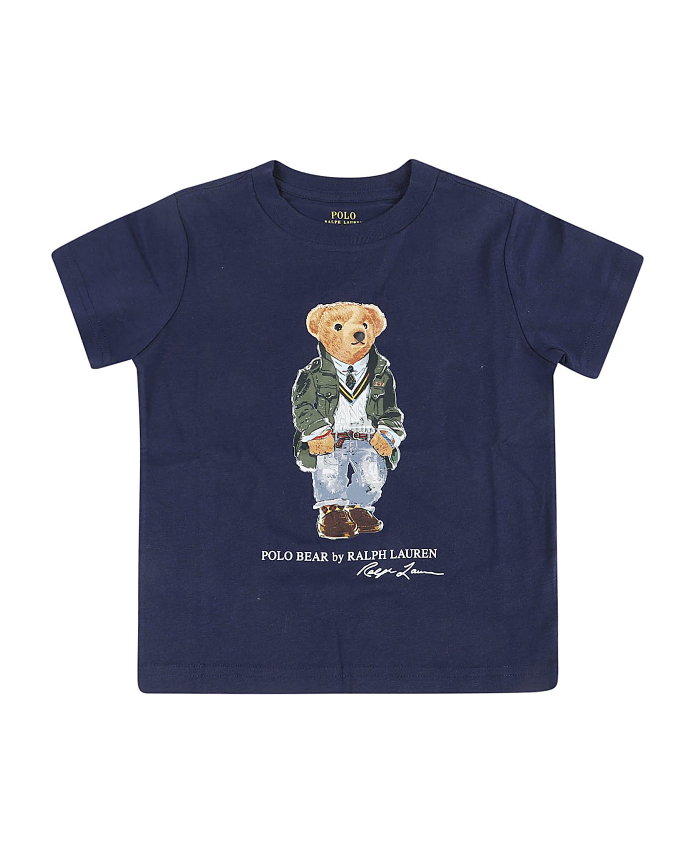 Ralph Lauren Ss Cn-knit Shirts-t-shirt - Paris Bear Newport Navy