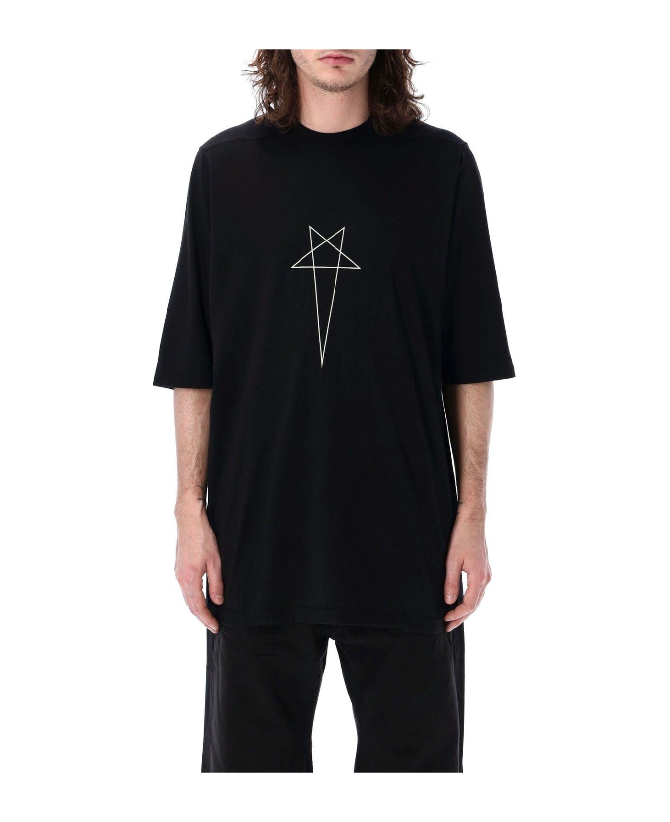 DRKSHDW Star Detailed Crewneck T-shirt T-Shirt - BLACK シャツ