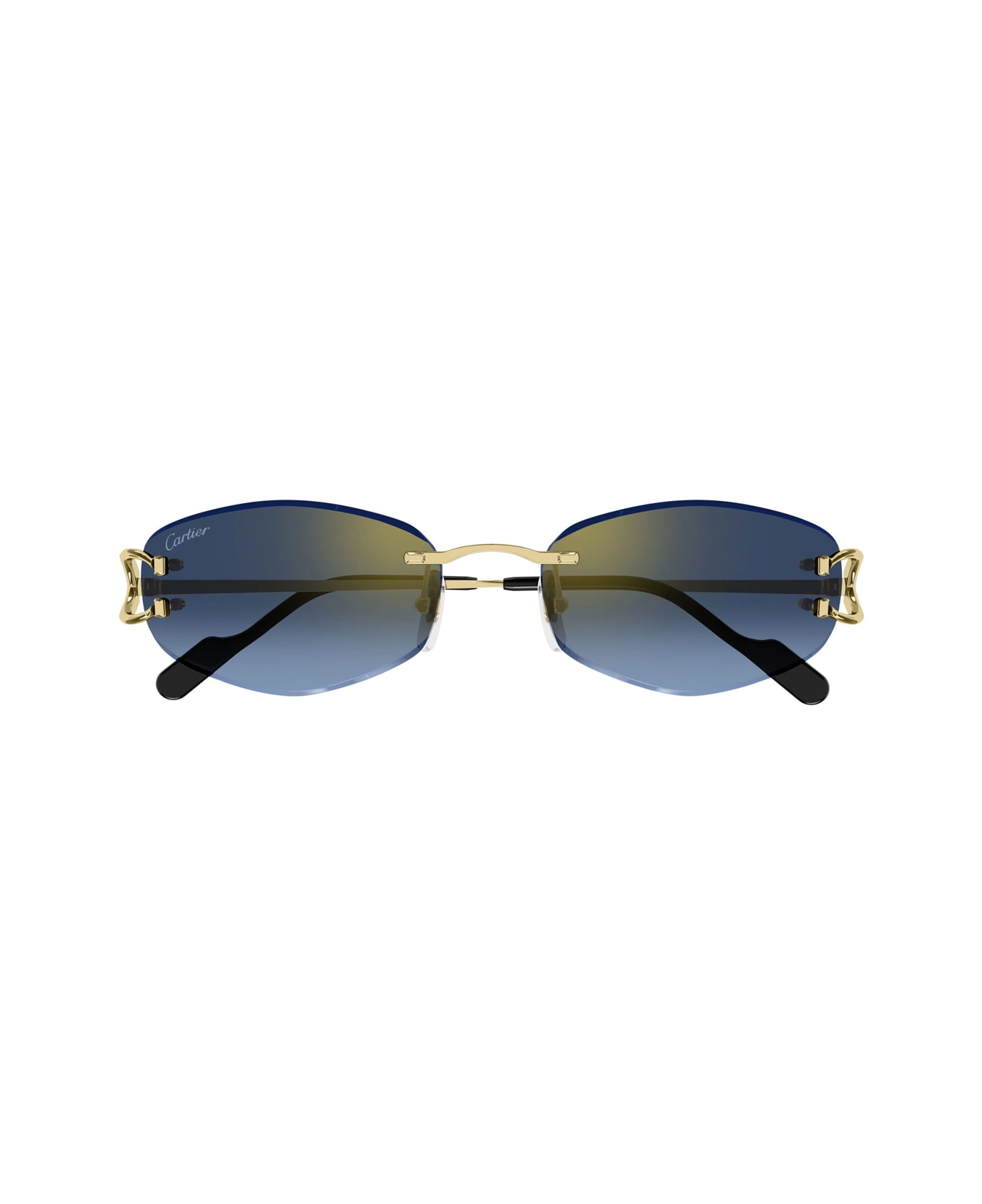 Cartier Eyewear Cartier Ct0467s Décor C Classique De Cartier 002 Gold Blue Sunglasses - Oro