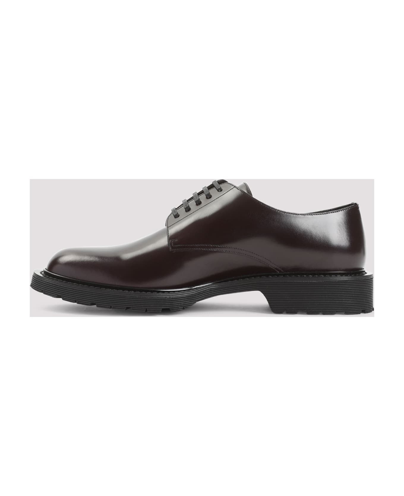 Saint Laurent Almond Toe Lace-up Shoes - Dark Wine