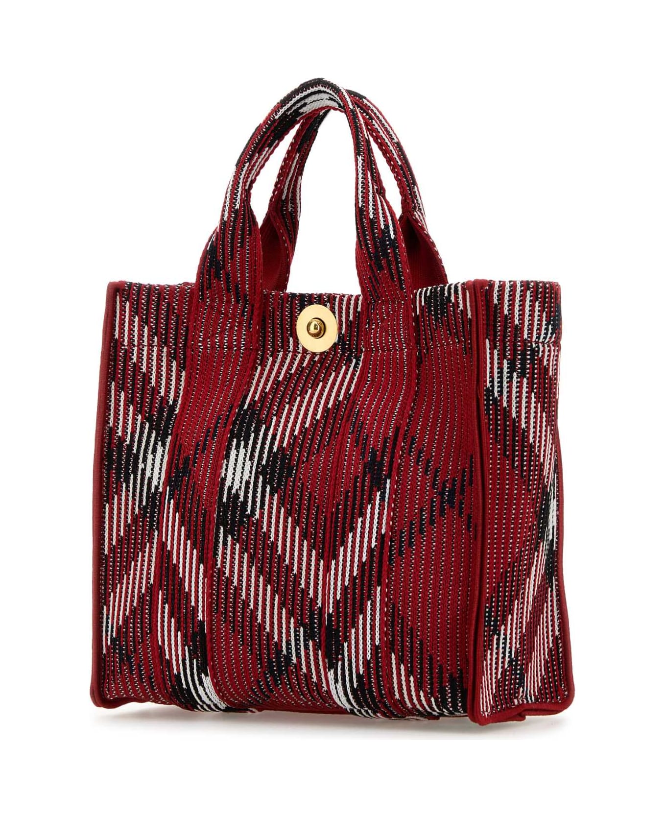 Burberry Embroidered Fabric Handbag - SCARLET