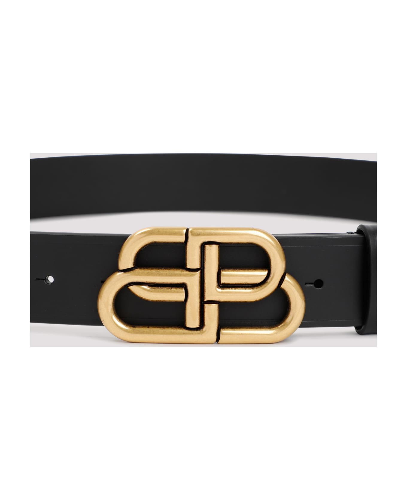 Balenciaga Leather Bb Belt - Black