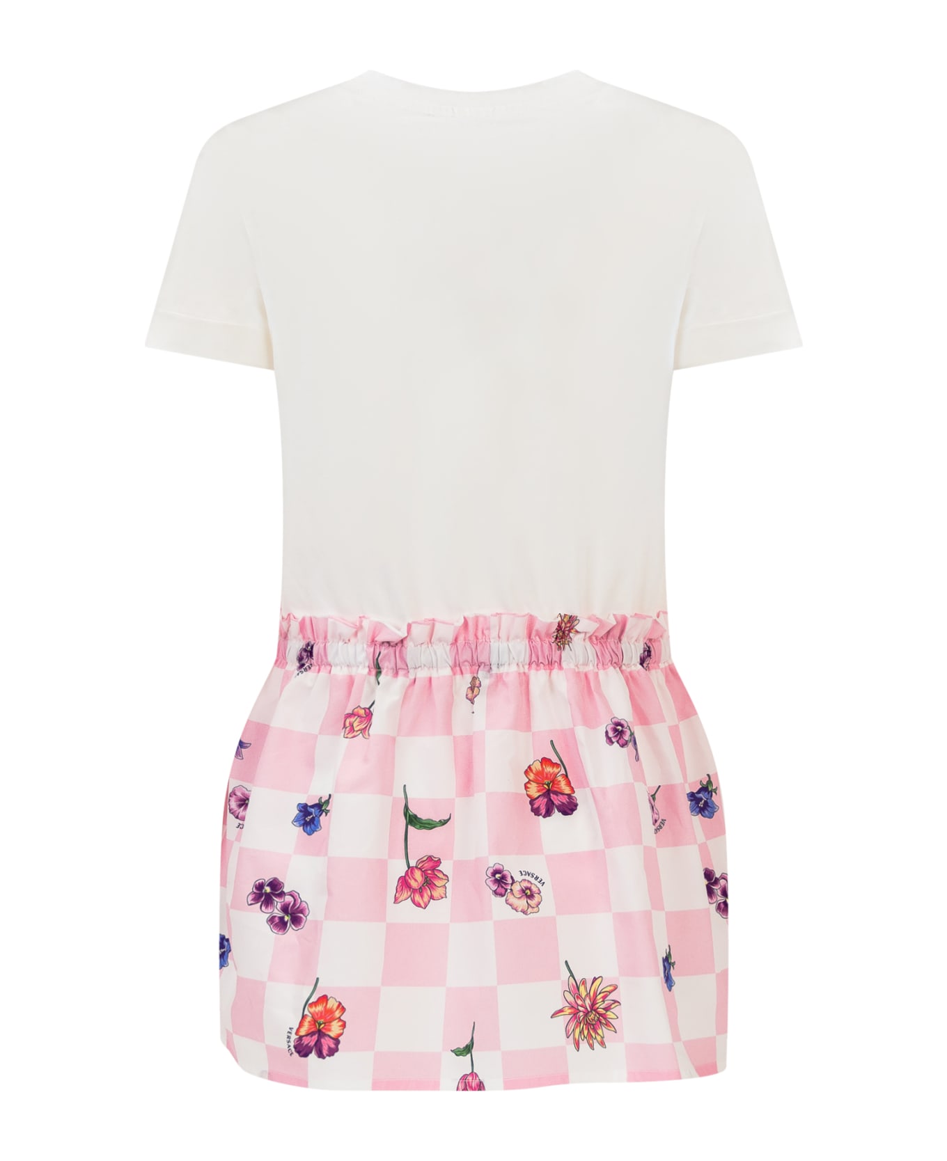 Young Versace Blossom Dress - BIANCO-ROSA-ROSA BABY