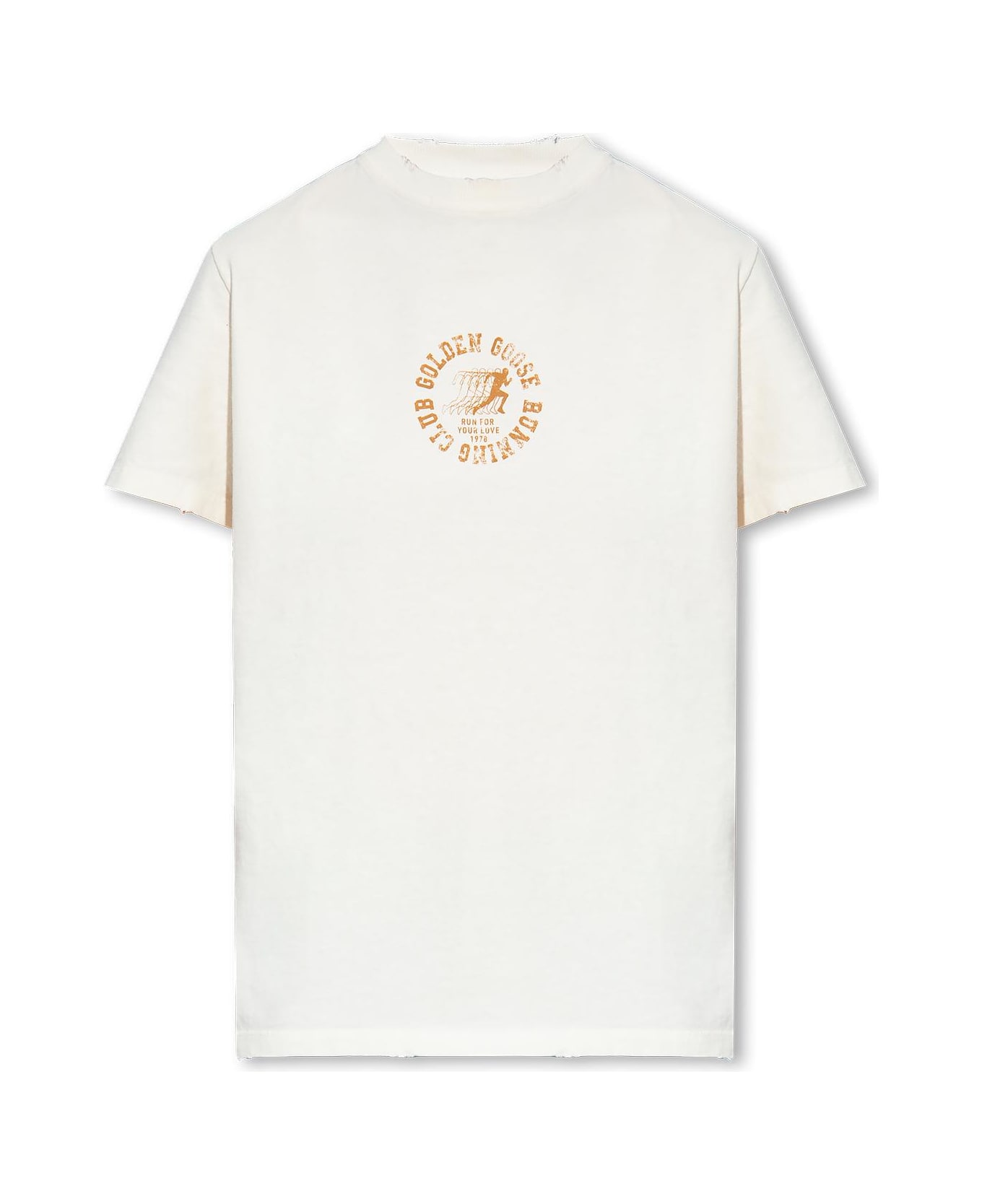 Golden Goose Printed T-shirt - HERITAGE WHITE MALT BALL (White)