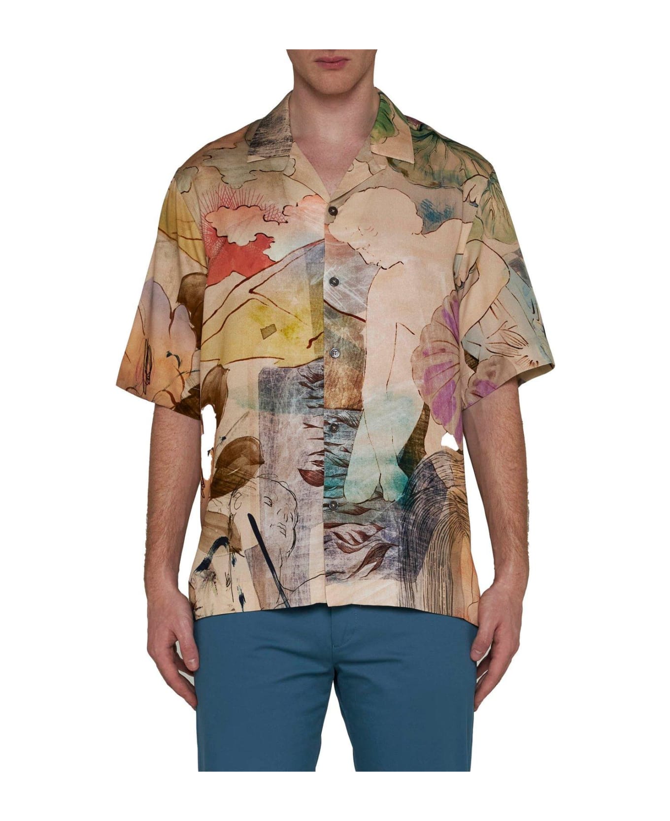 Paul Smith Graphic Printed Short-sleeved Shirt - BEIGE シャツ