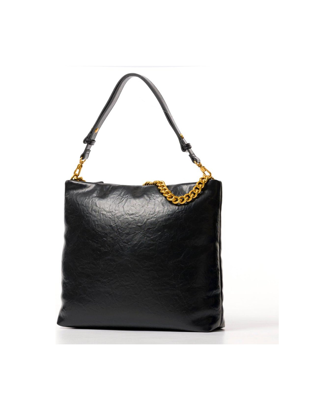 Liu-Jo Lapuffy Chain-linked Shoulder Bag - Black