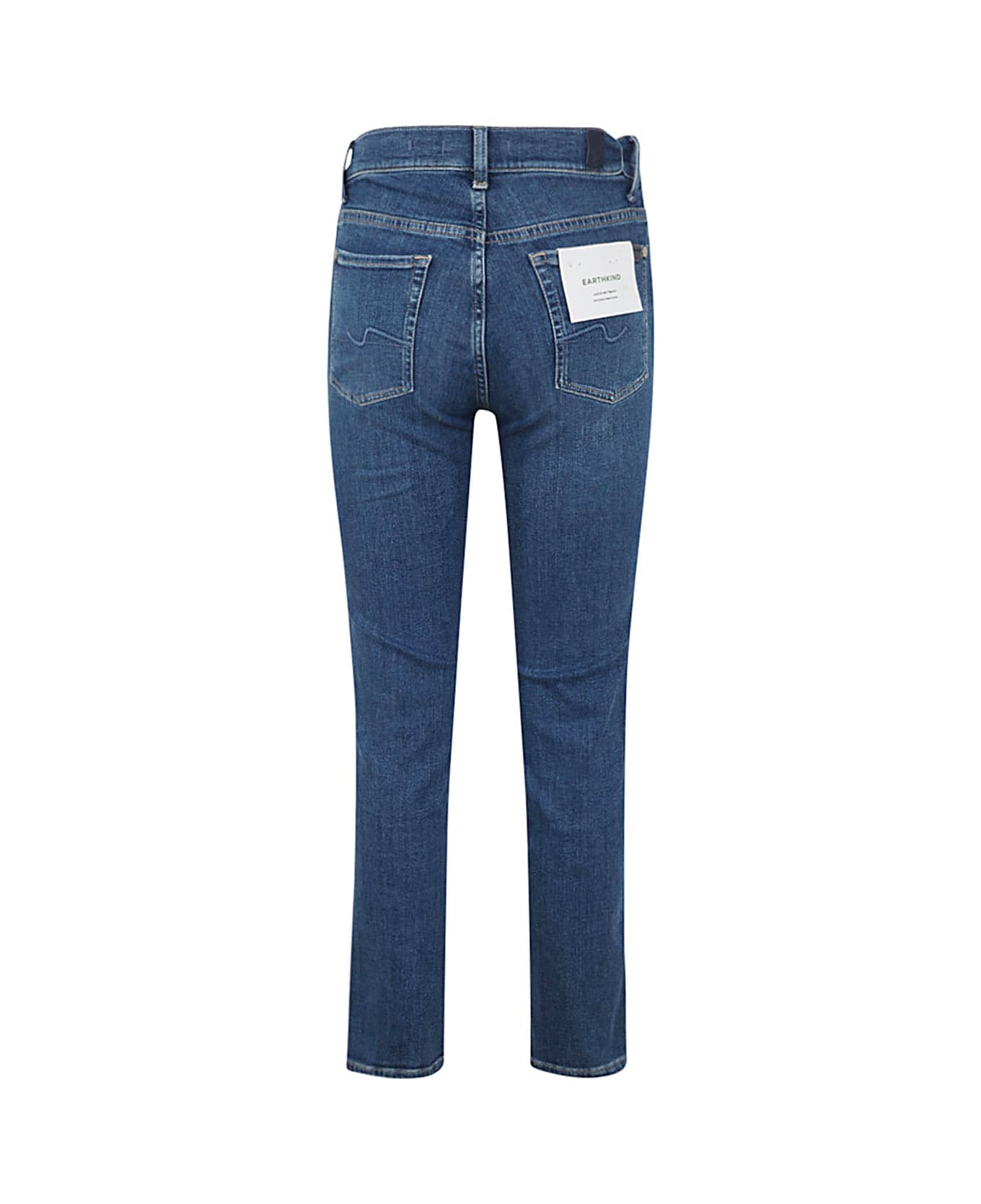 7 For All Mankind The Straight Crop Slim Illusion Saturday - Mid Blue