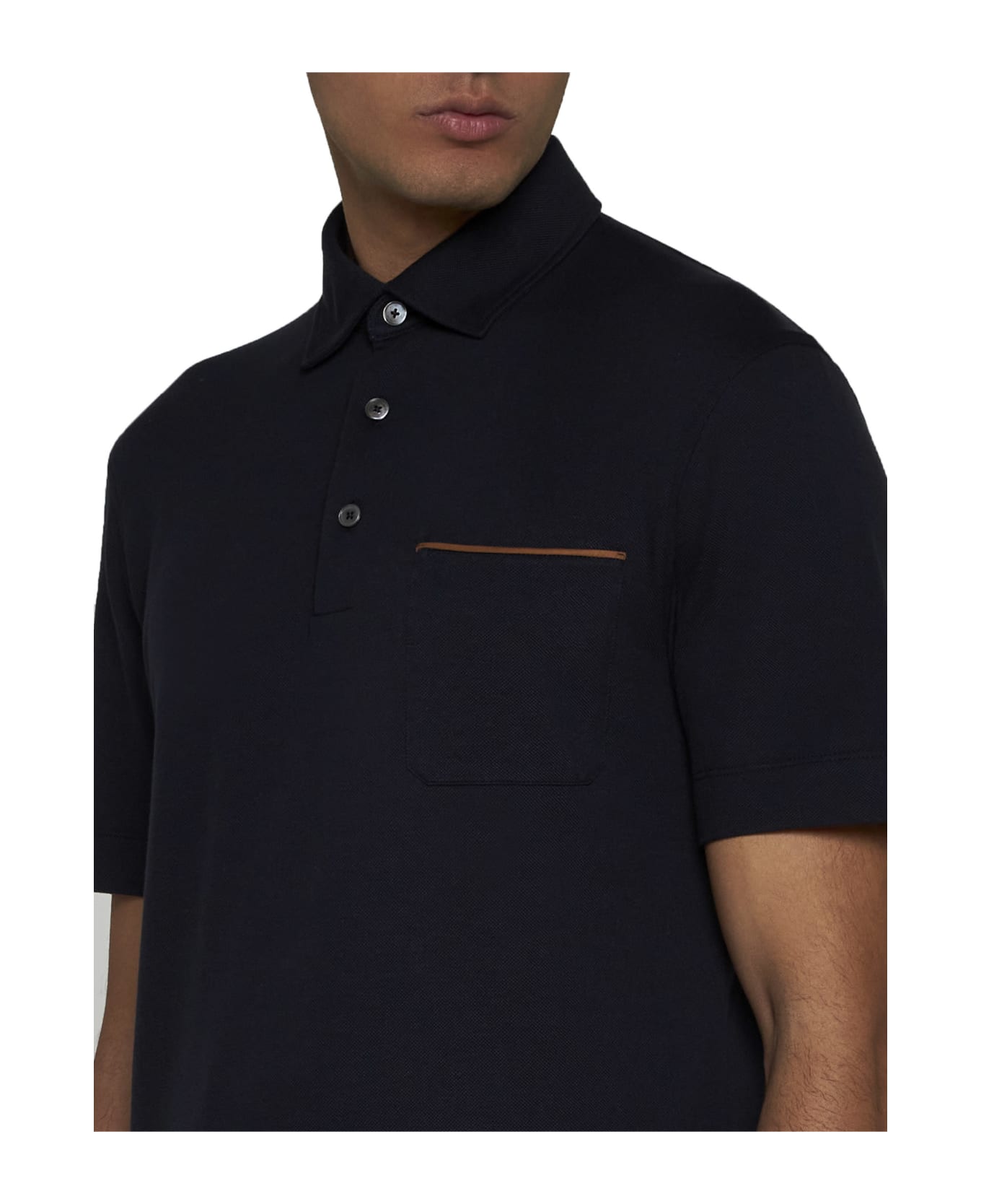 Zegna Polo Shirt - Navy ポロシャツ