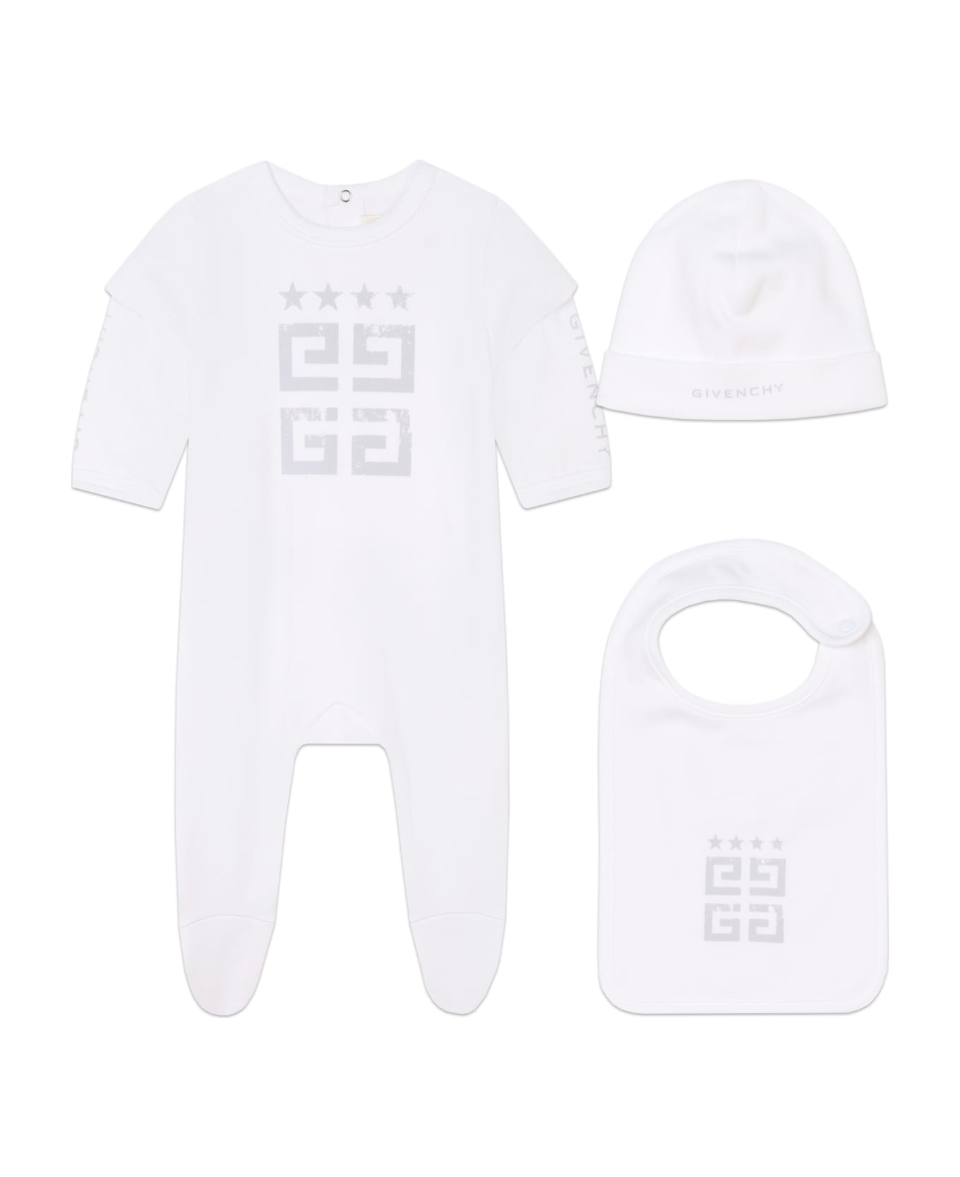 Givenchy 3-piece Baby Set With 4g Print - White ボディスーツ＆セットアップ