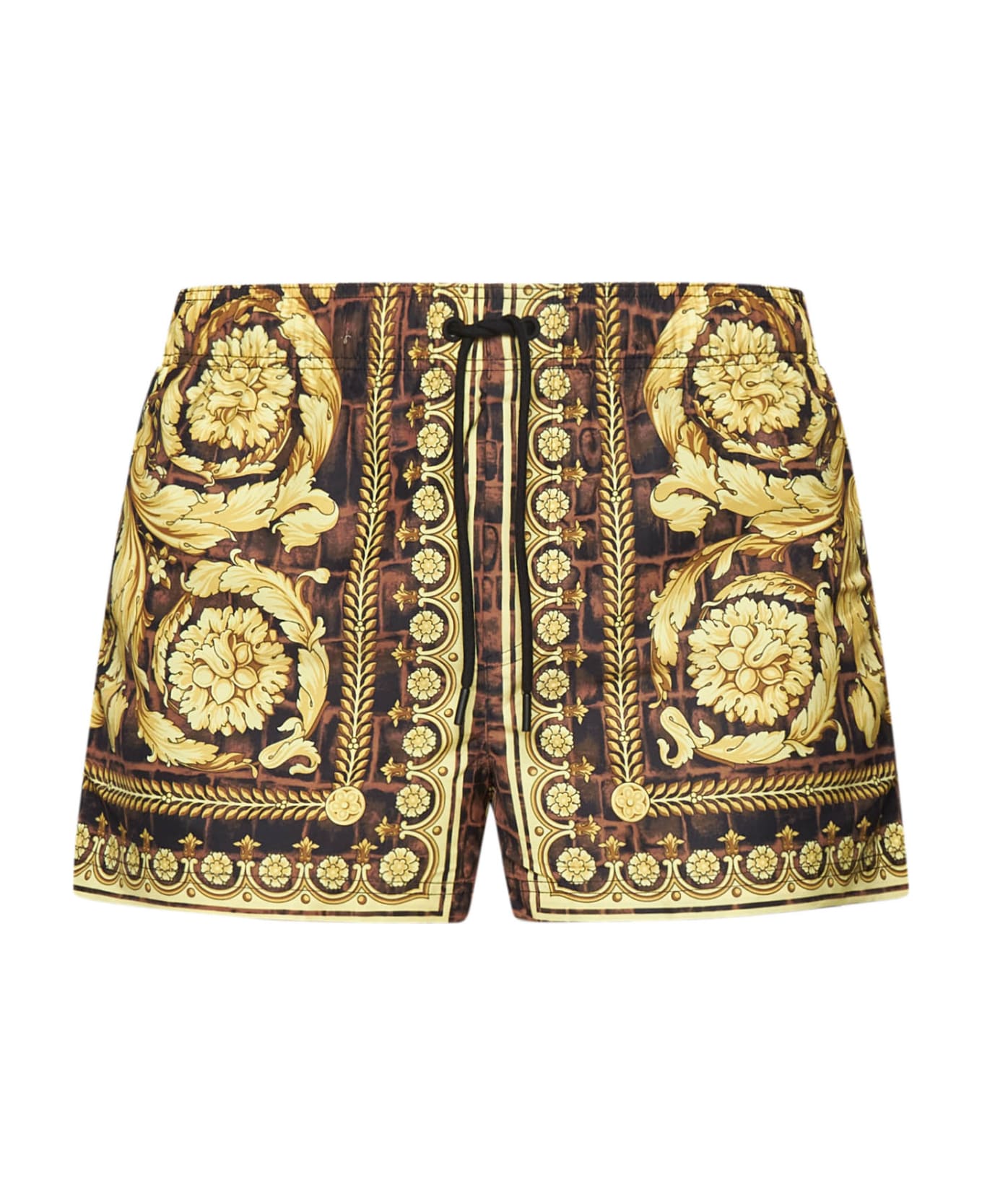 Versace Shorts Baroccodile - Caramel+black+gold 水着