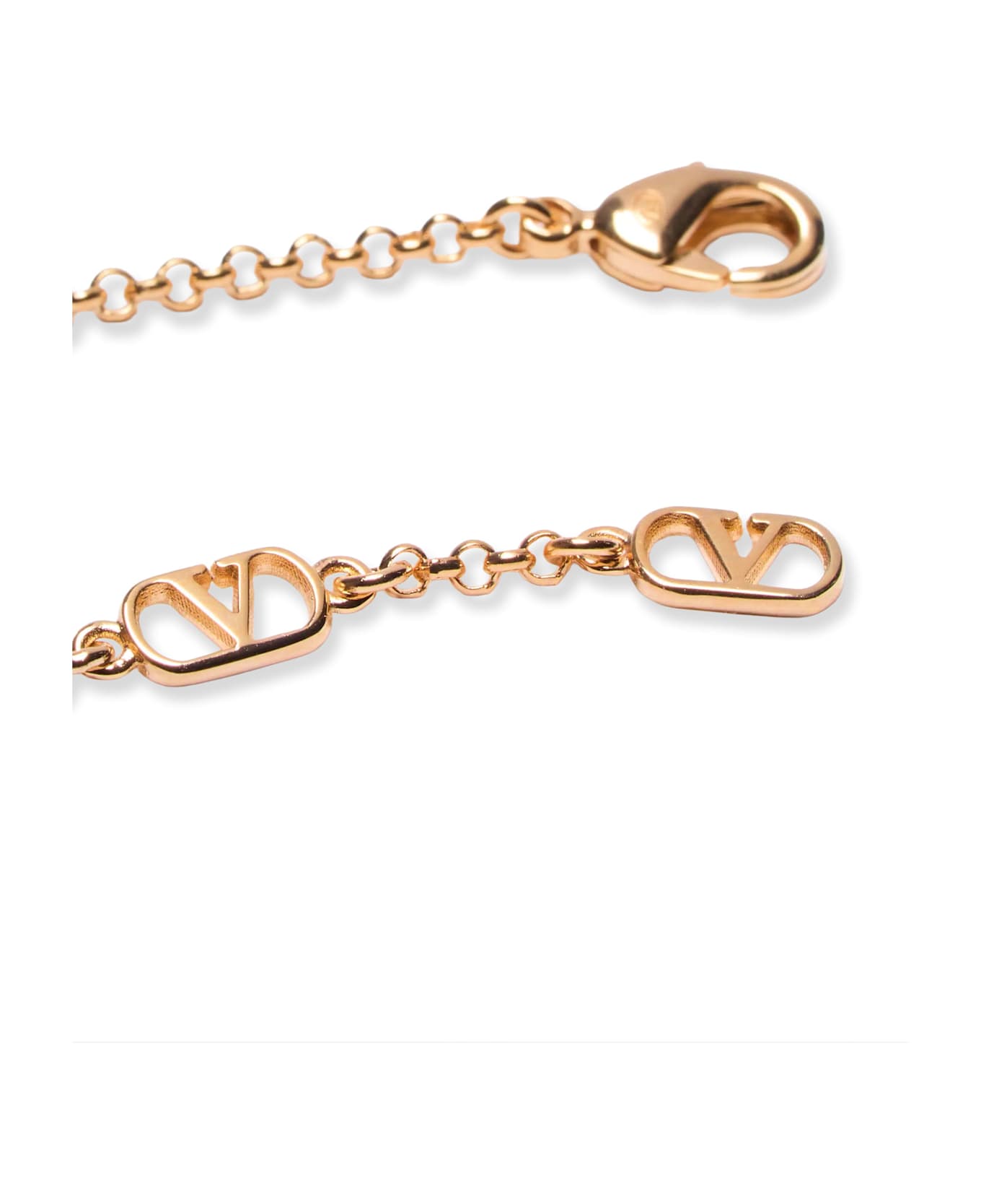 Valentino Garavani Ovalette Metal Necklace - ORO/CREAM