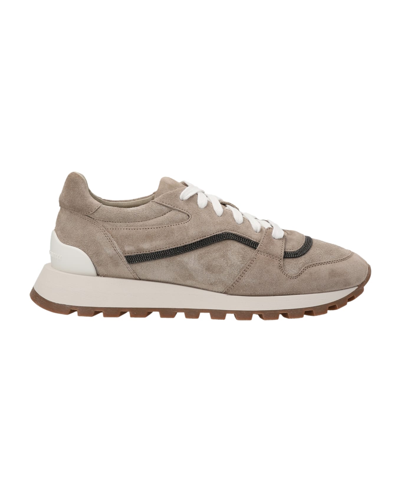 Brunello Cucinelli 'monile' Suede Sneakers - Gray