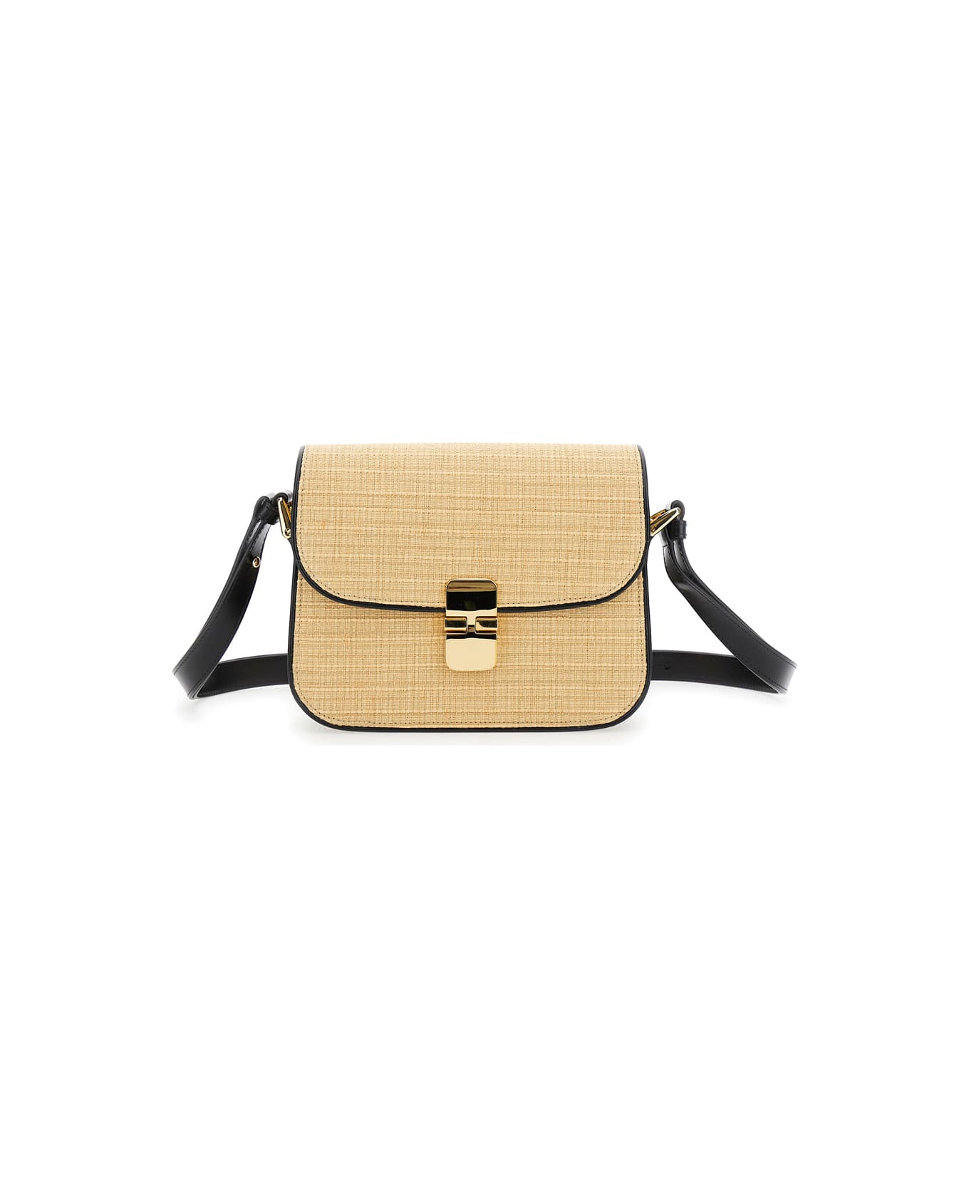 A.P.C. 
grace Small
 Beige Shoulder Bag With Clasp Closure And Adjustable Leather Strap In Leather Woman - Beige