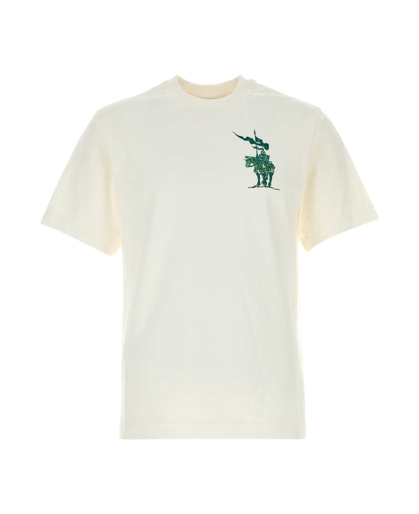 Burberry White Cotton T-shirt - NEUTRALS