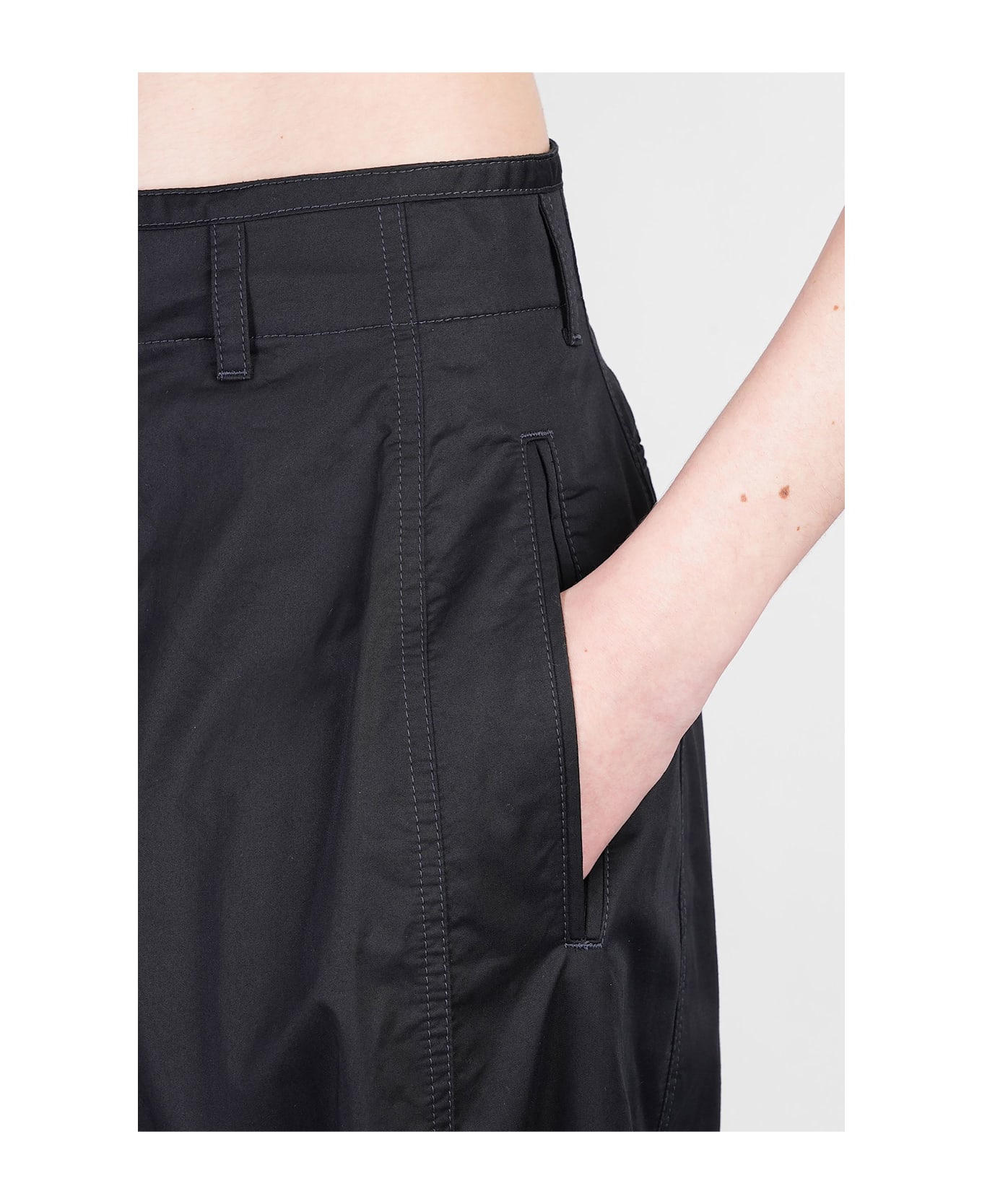 Lemaire Pants In Black Cotton - black