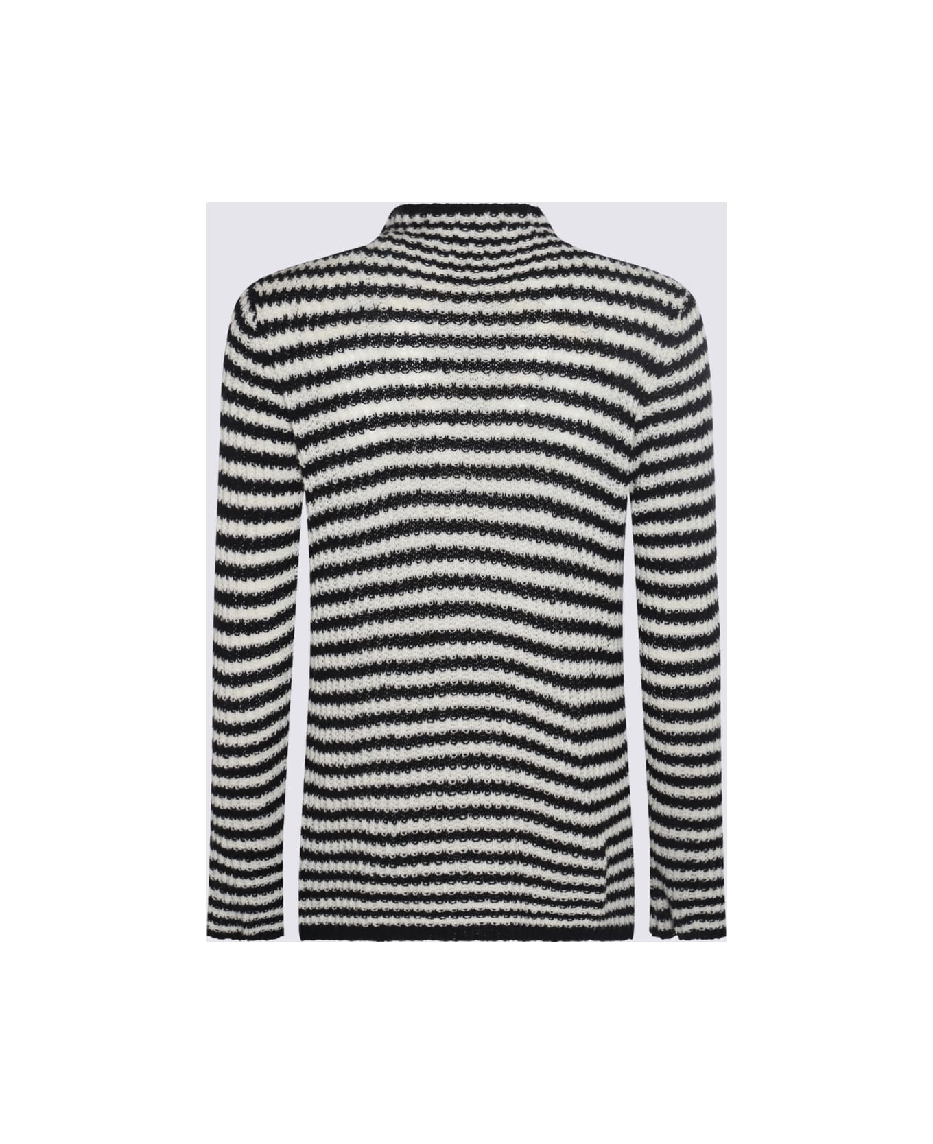 Dries Van Noten White And Black Wool And Cashmere Sweater - White ニットウェア