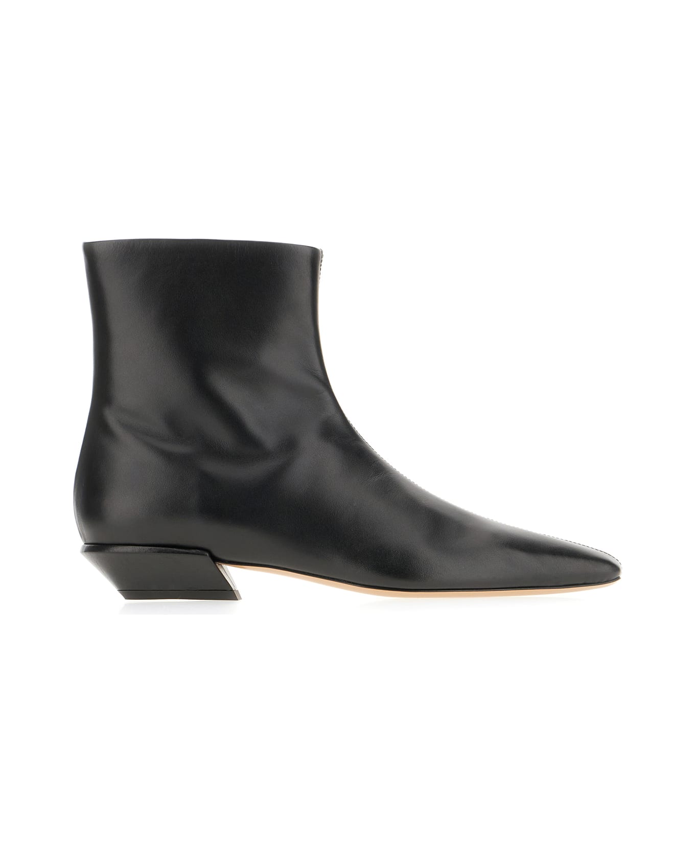 Paris Texas Black Leather Ankle Boots - BLACK
