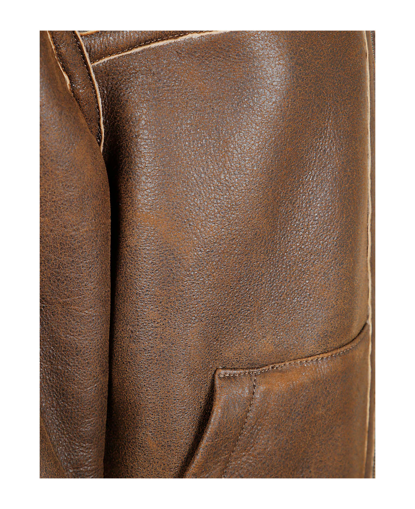 Salvatore Santoro Leather Jacket - Rust Beige