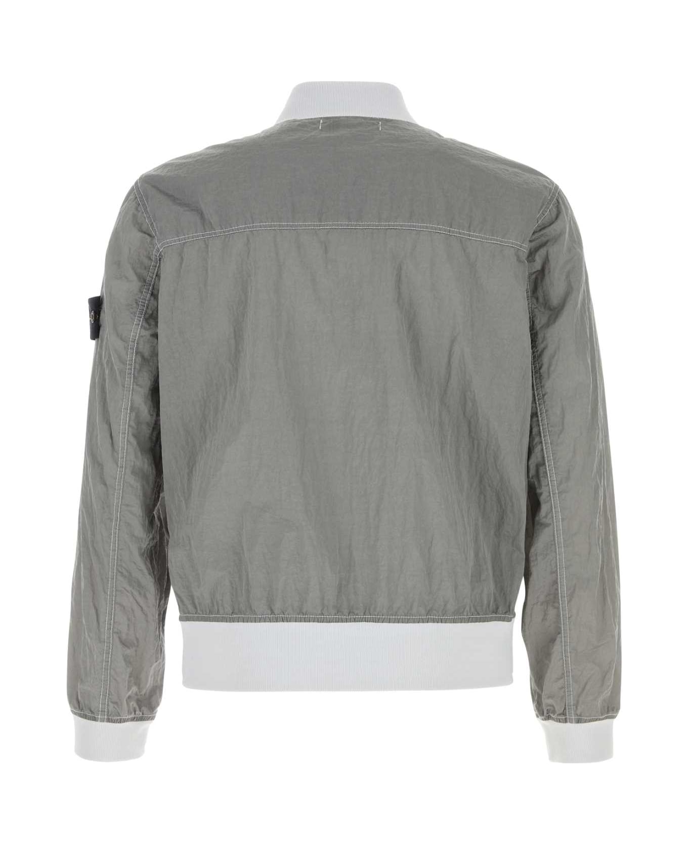 Stone Island Grey Nylon Bomber Jacket - MULTI