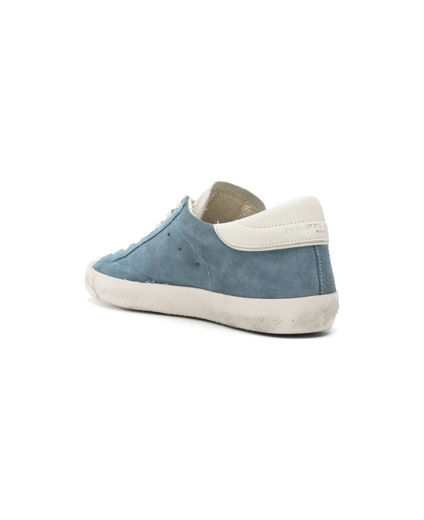 Philippe Model Prsx Low Man Sneakers - Daim Mixage Light Blue White