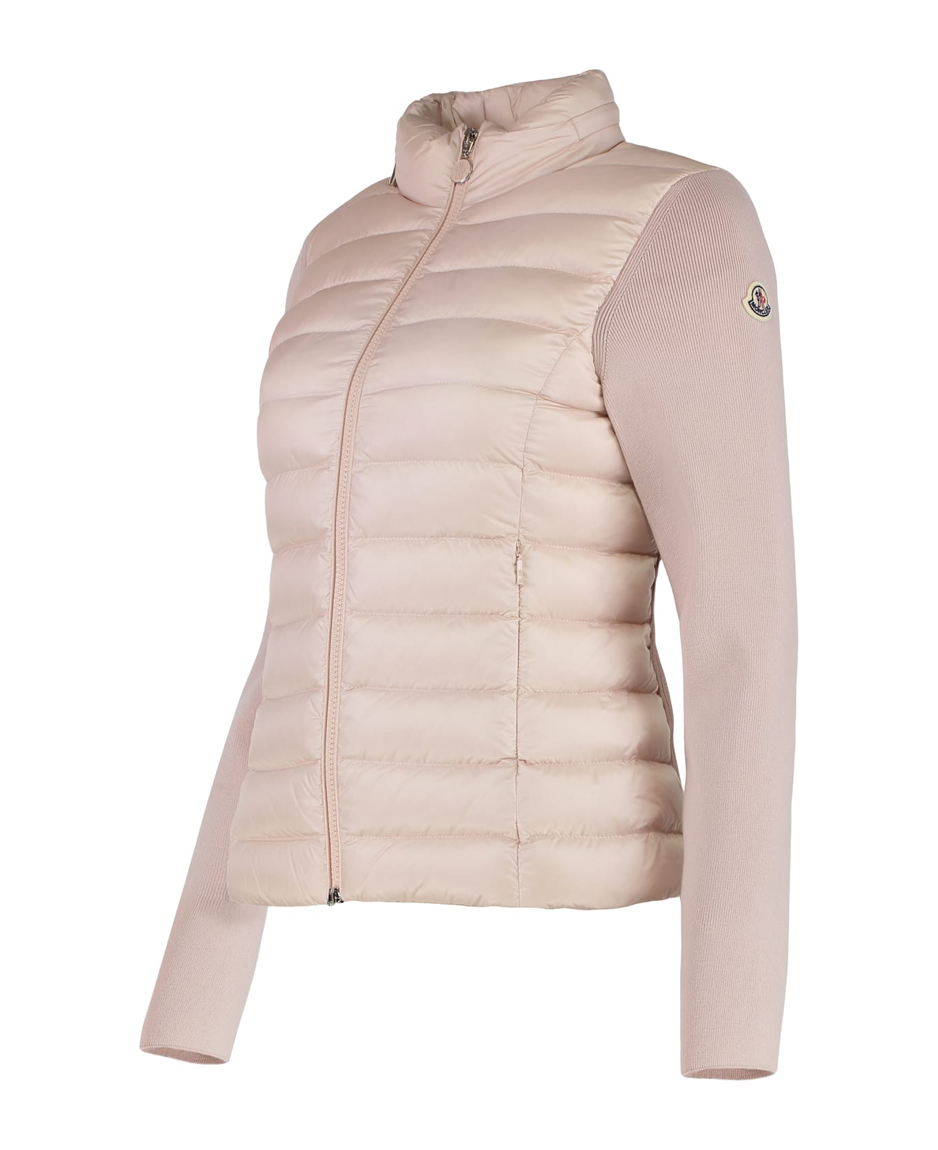 Moncler Cardigan With Padded Front Panel - Pink