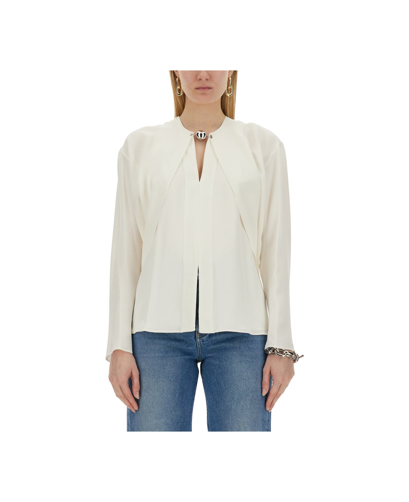 Paco Rabanne Blouse With Chain Detail - WHITE