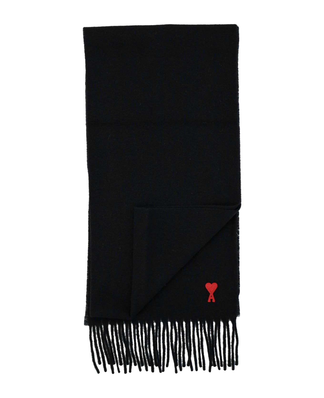 Ami Alexandre Mattiussi Red Adc Scarf - BLACK