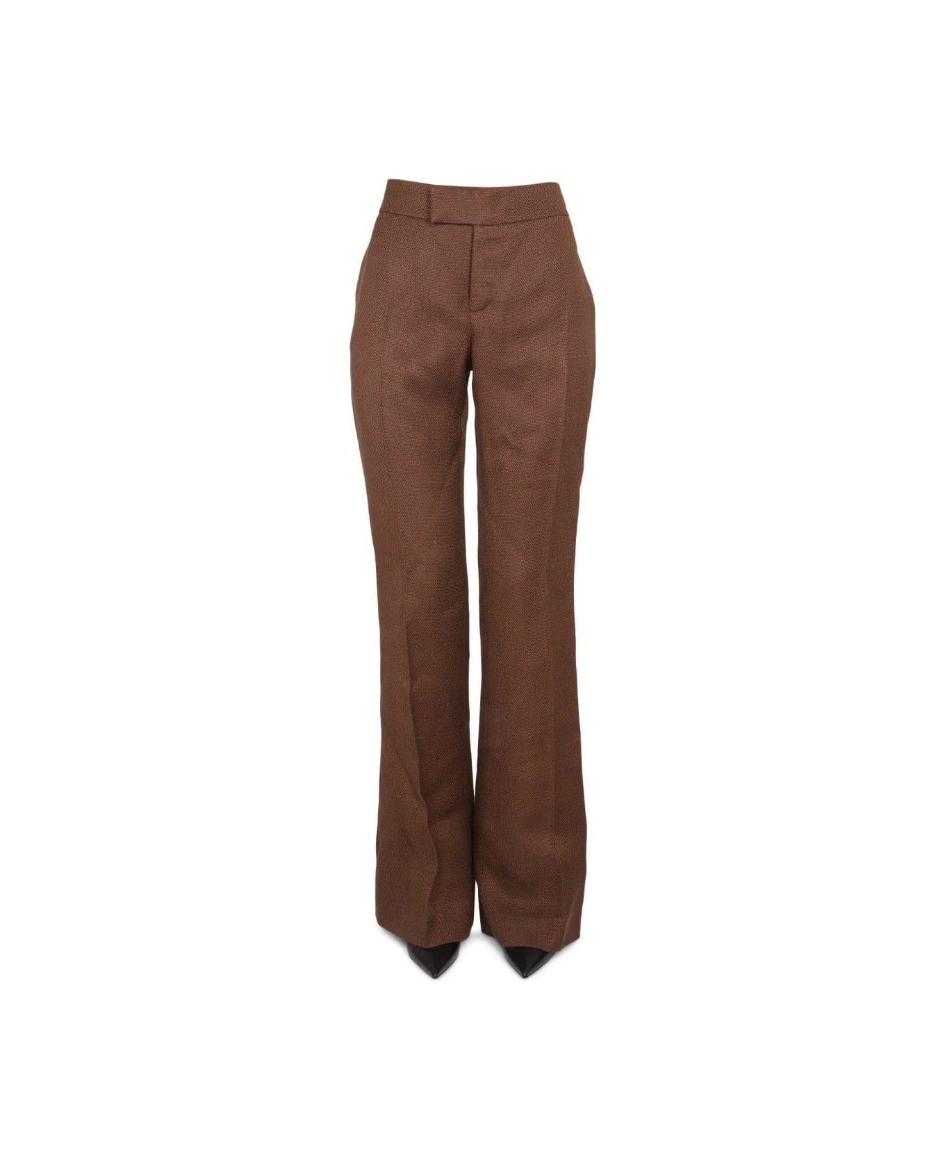 Tom Ford Pleat Detailed Flared Pants - BROWN